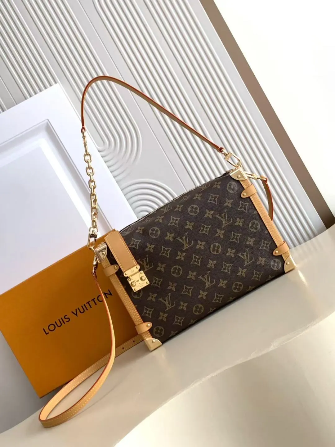 Monogram Chain Bag Leather