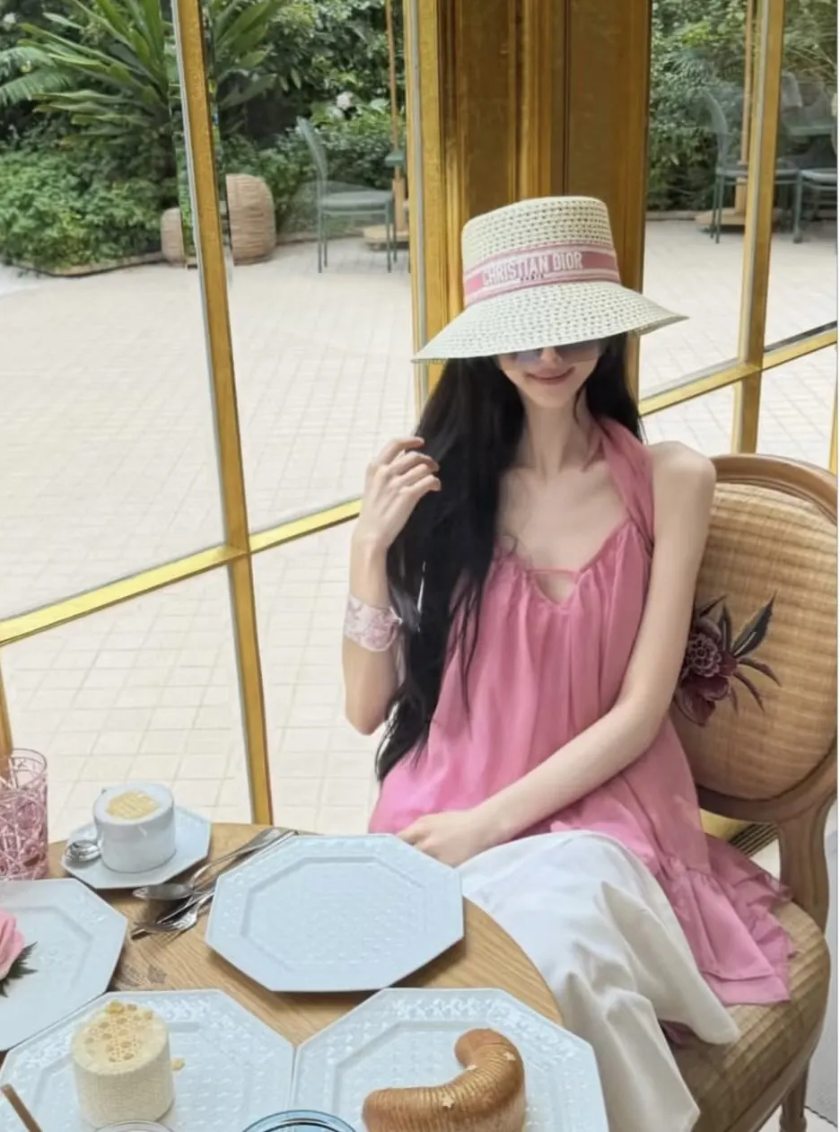 Dior 粉色帽子 精緻配飾款