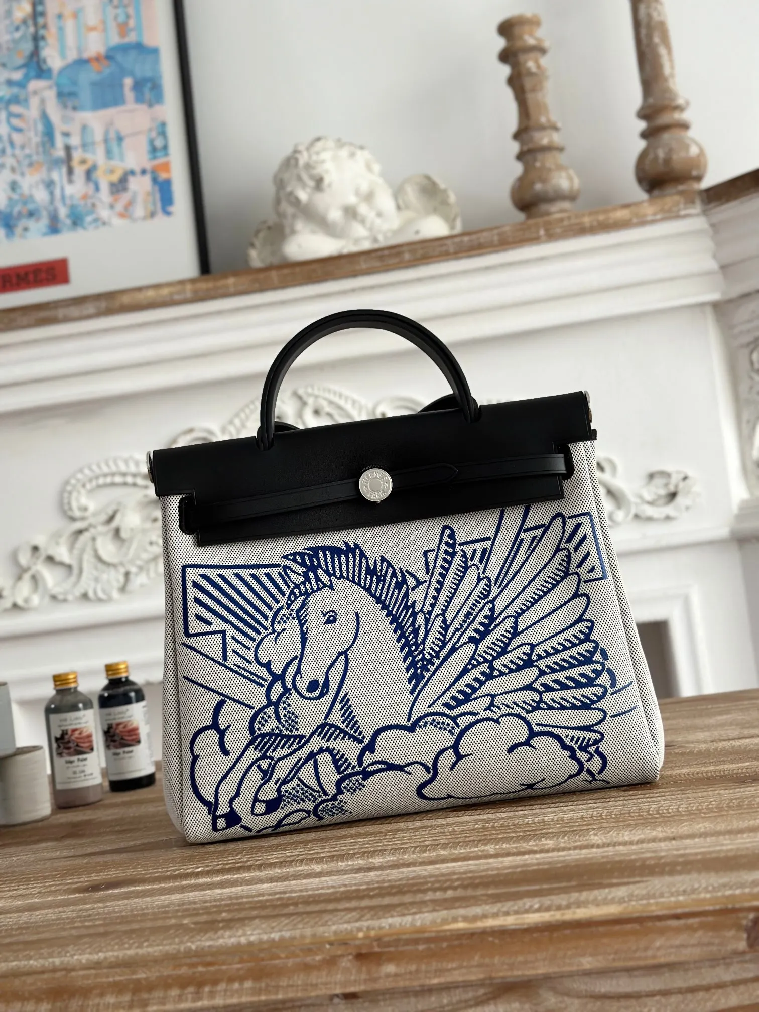 Hermes Kelly 帆布拼皮 雙肩包 31cm 休閒通勤款