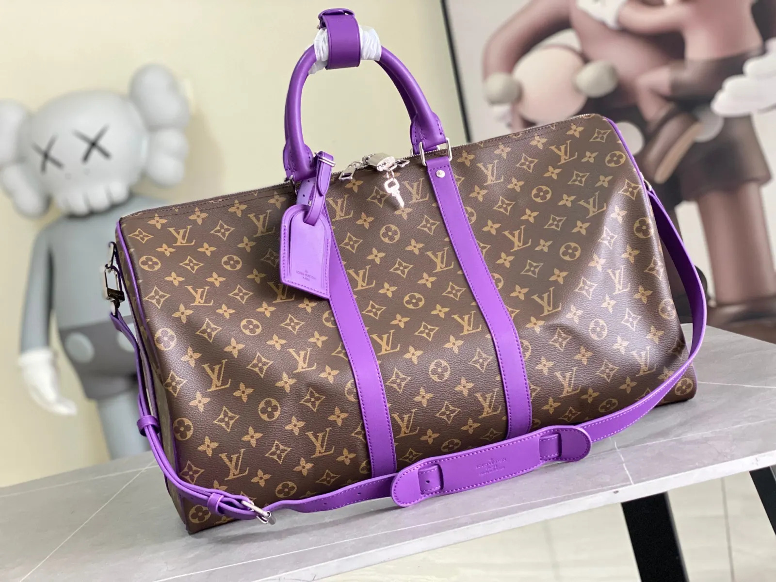 Keepall 金色 牛皮 旅行包 大容量旅行款