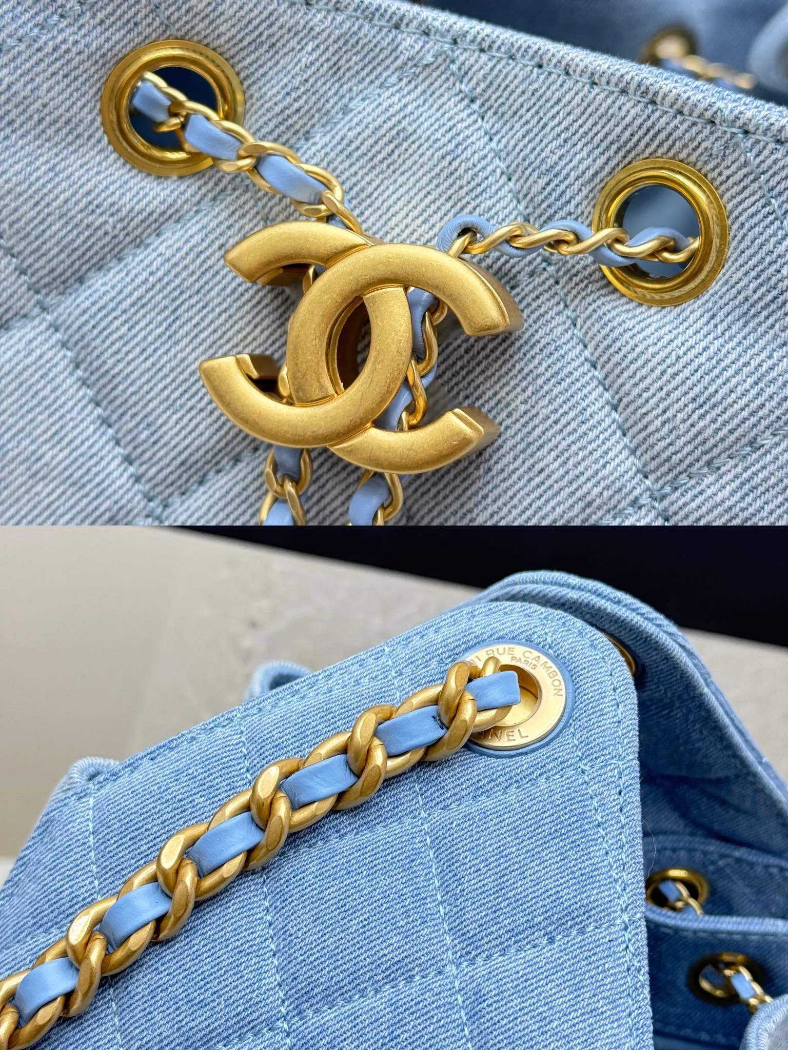 Gold Hobo Shoulder Bag Vintage Leather