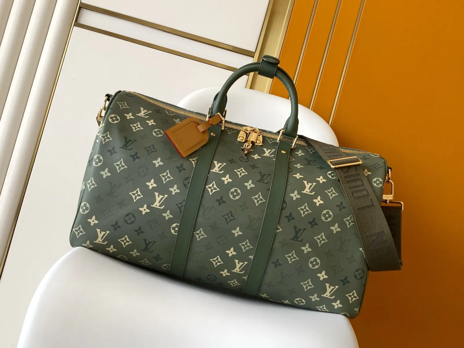 Keepall 綠色 牛皮 旅行袋 大容量旅行款