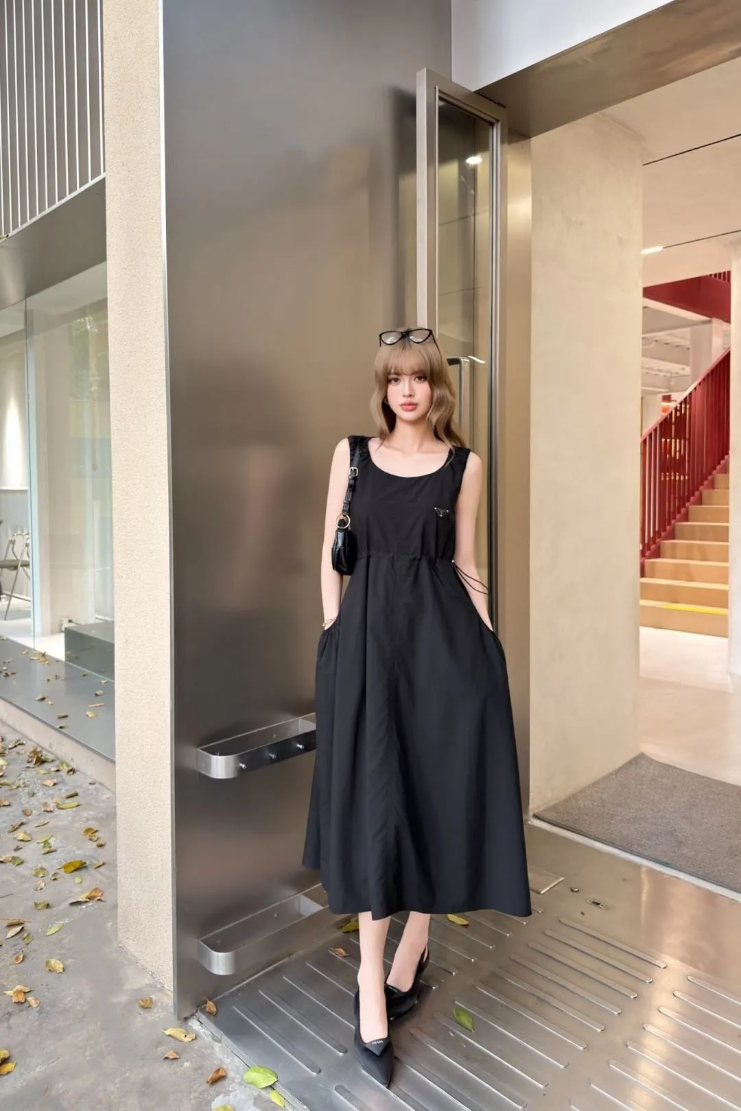 PRADA Re-Nylon尼龍 三角标 連衣裙 修身气质款