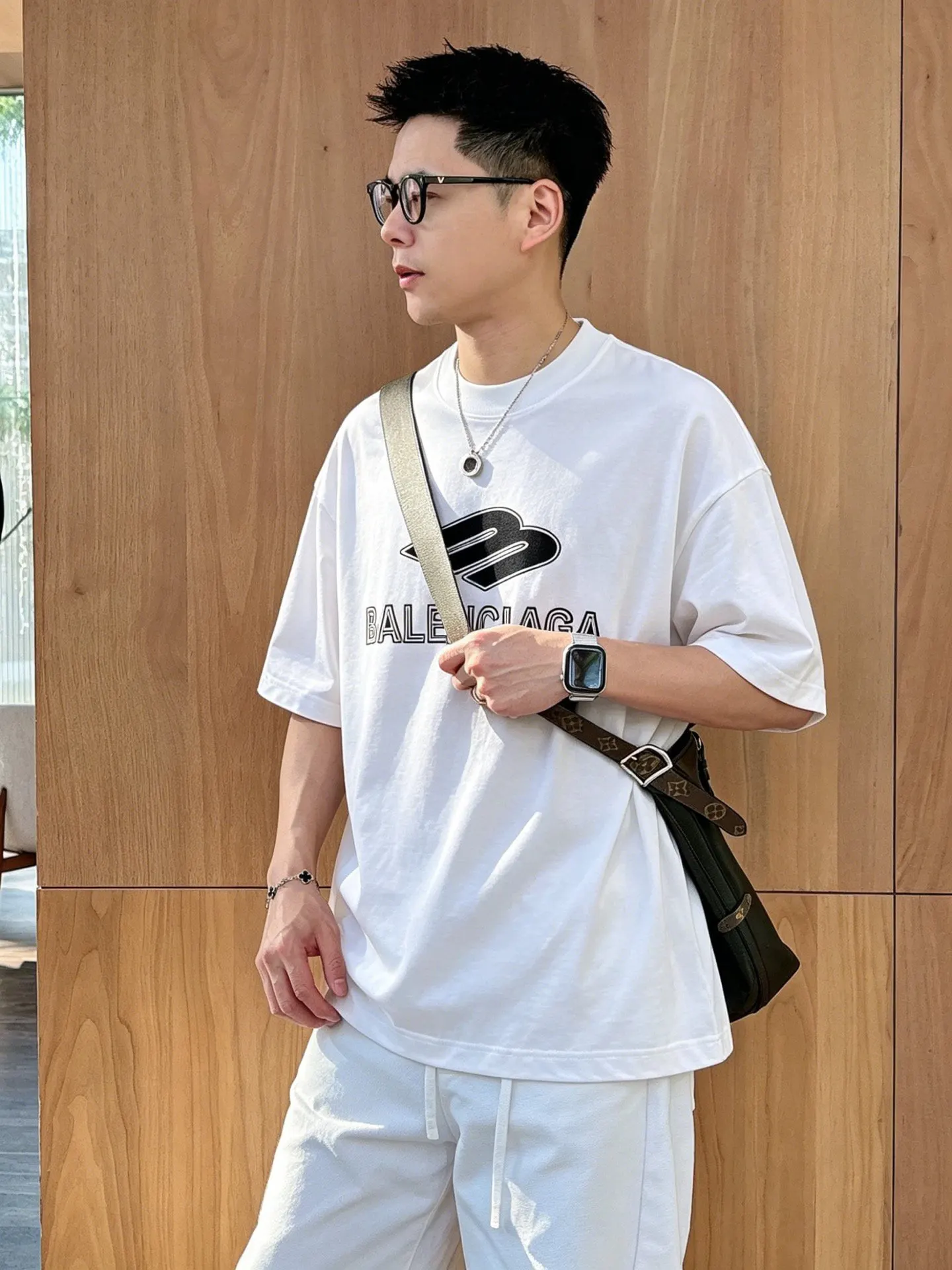 Balenciaga Cotton Logo Short Sleeve T-Shirt Street Casual