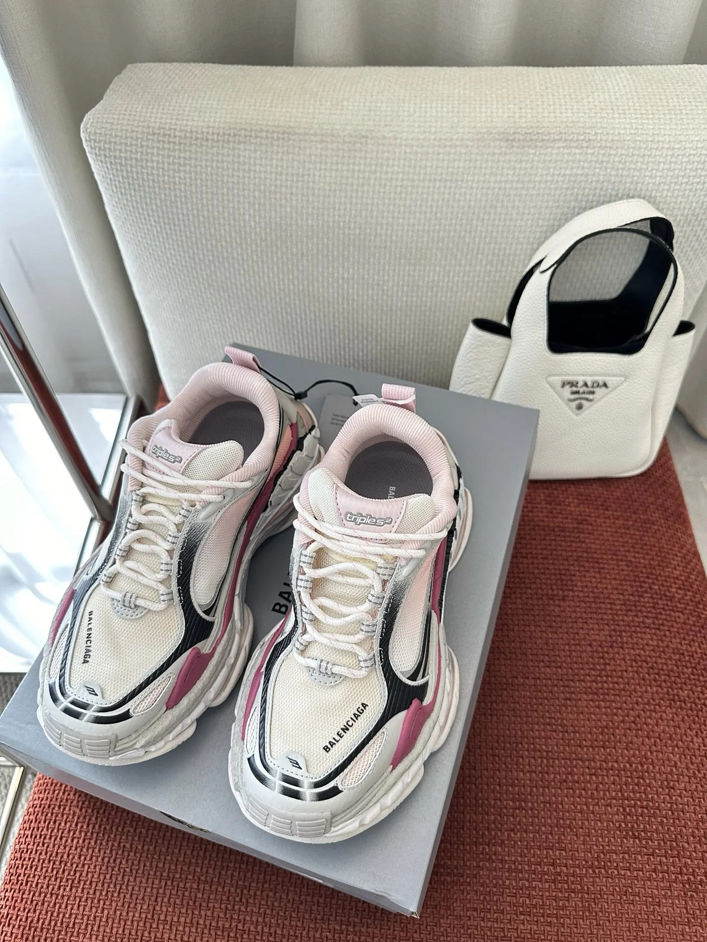 Balenciaga Triple S 粉色 牛皮 運動鞋 厚底休閒款