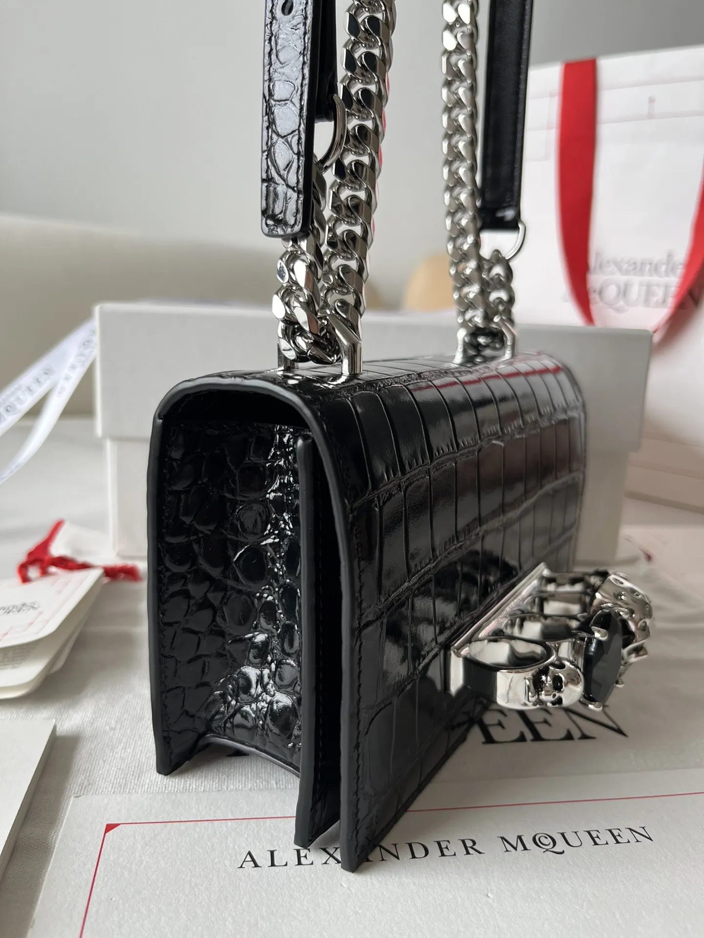 牛皮 亚力山大• Jewelled Satchel Min 收納包 旅行收納款
