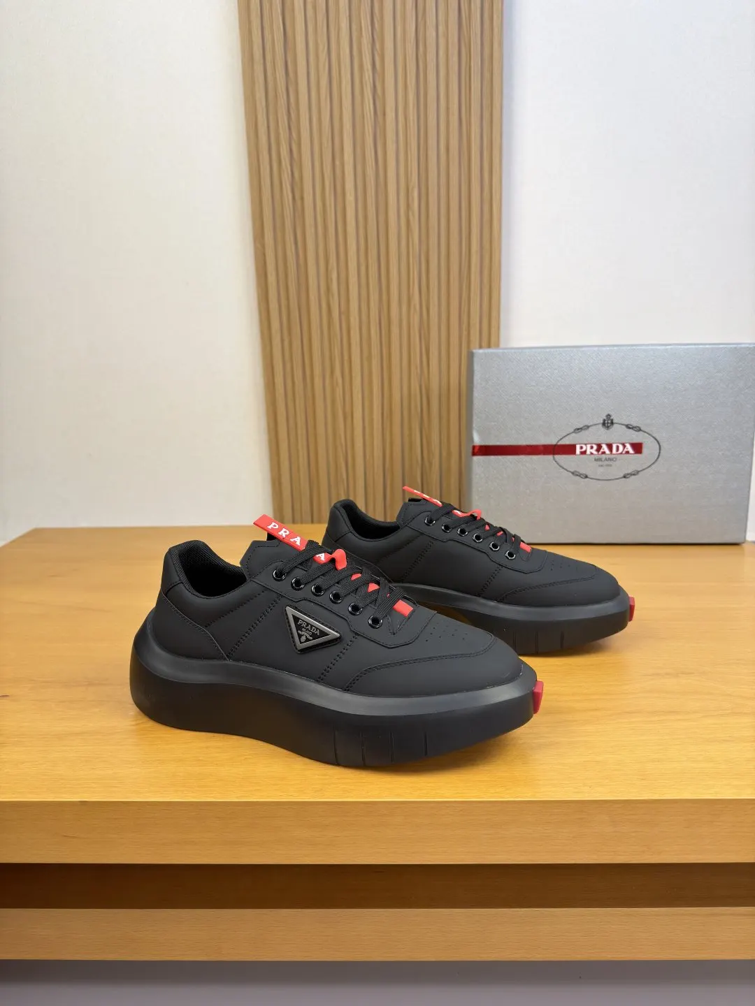 Prada Sneakers Casual Canvas Leather
