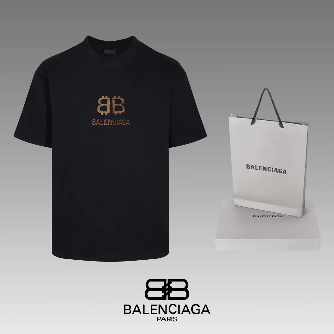 Balenciaga Black Short Sleeve T-Shirt Loose Casual