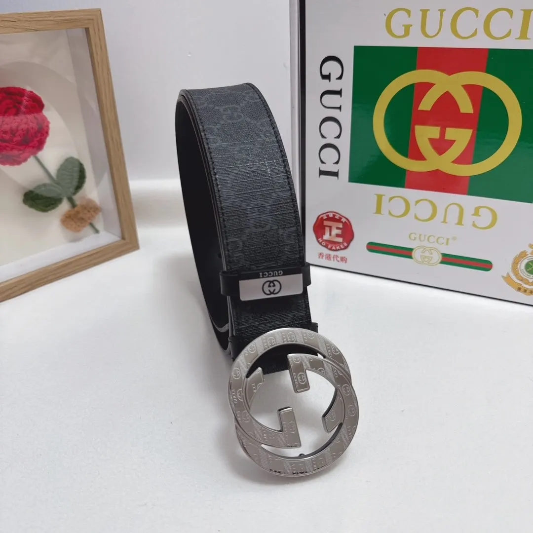 Gucci 雙G扣牛皮腰帶