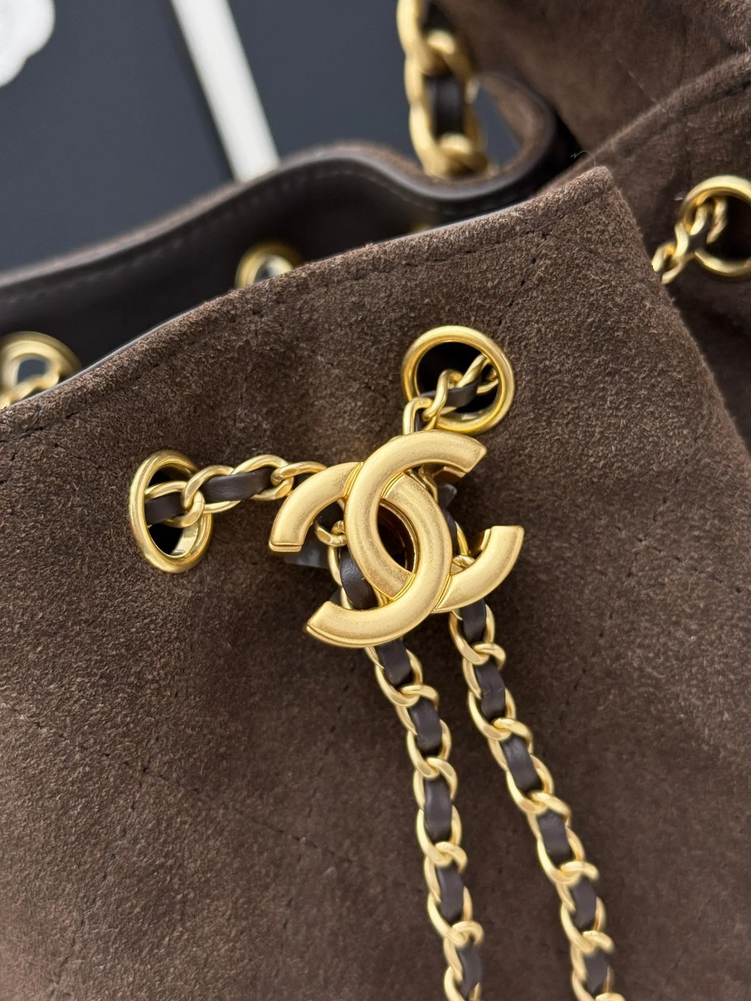 Gold Hobo Shoulder Bag Vintage Leather