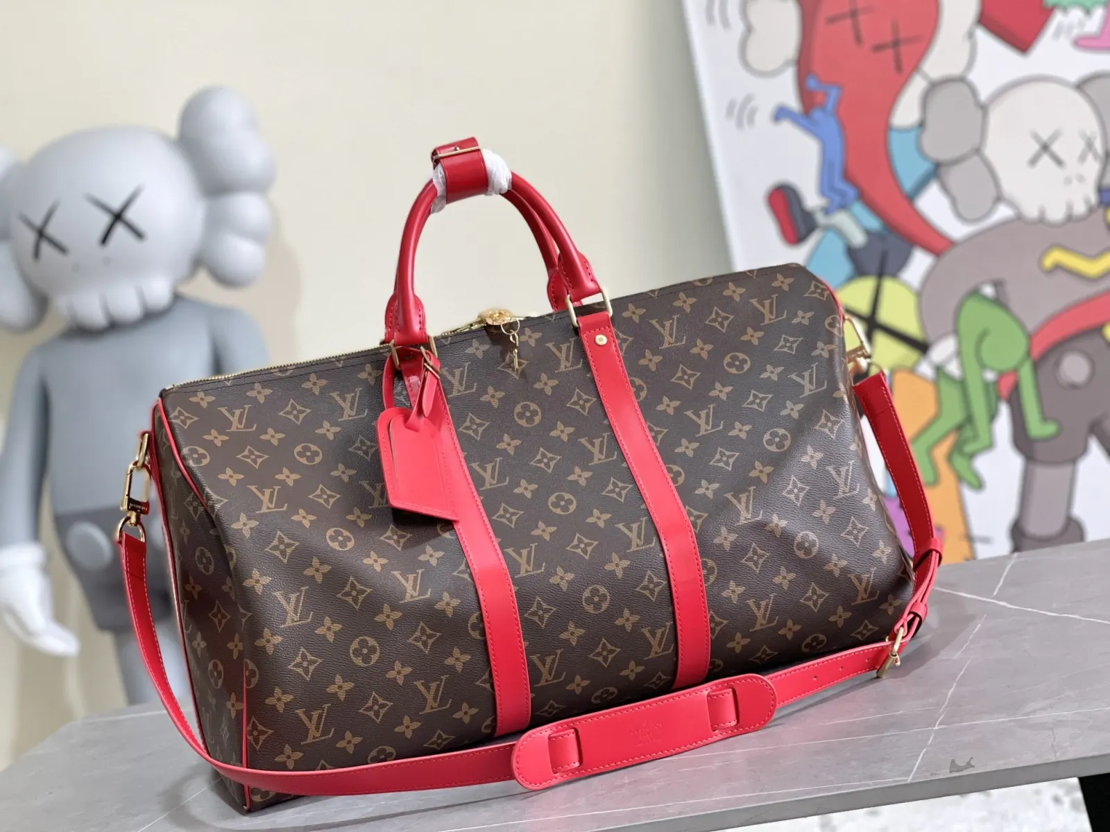 Keepall 金色 牛皮 旅行袋 大容量旅行款