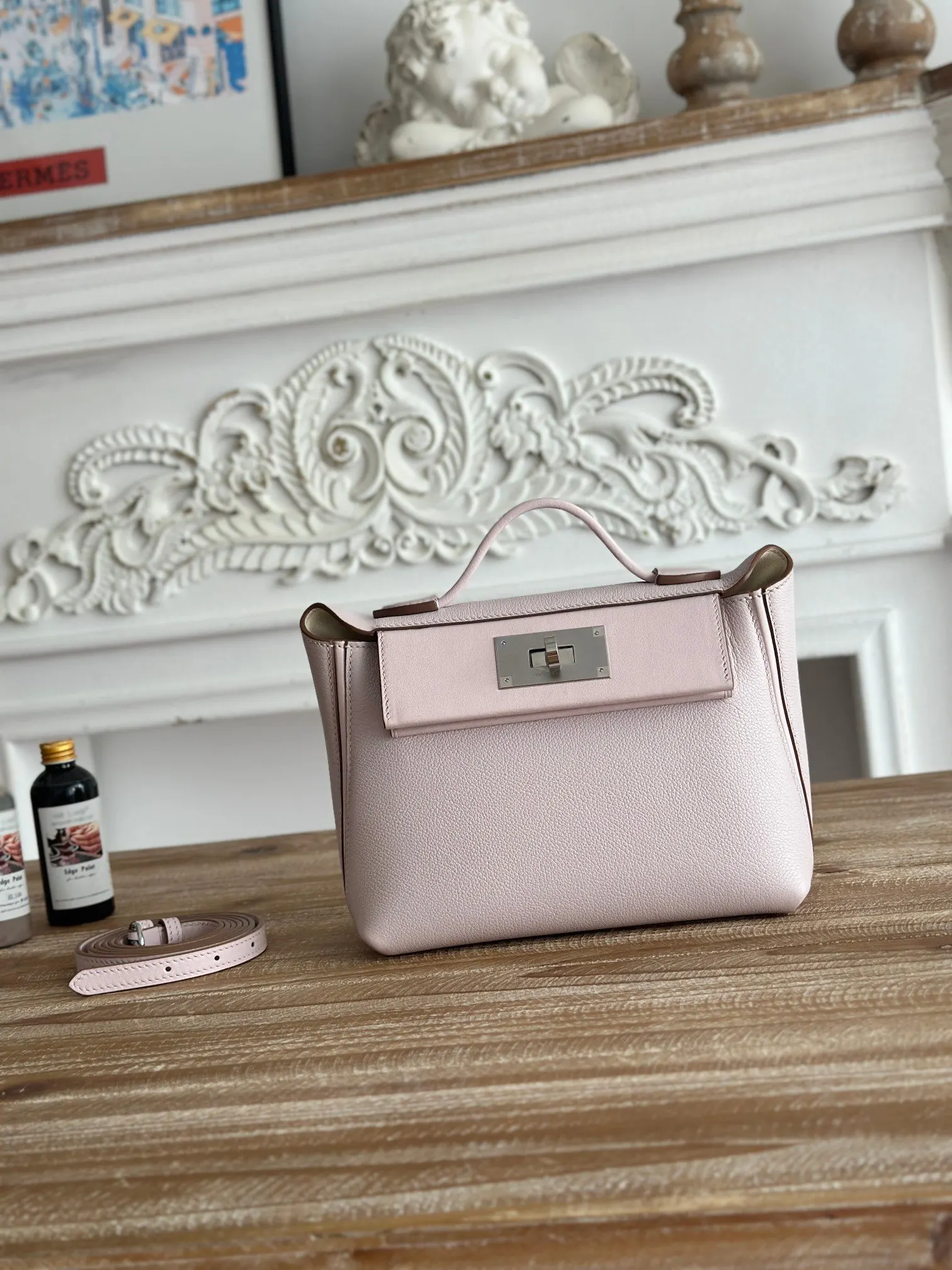Hermes 梦幻粉紫 Evercolor牛皮 雙肩包 休閒通勤款