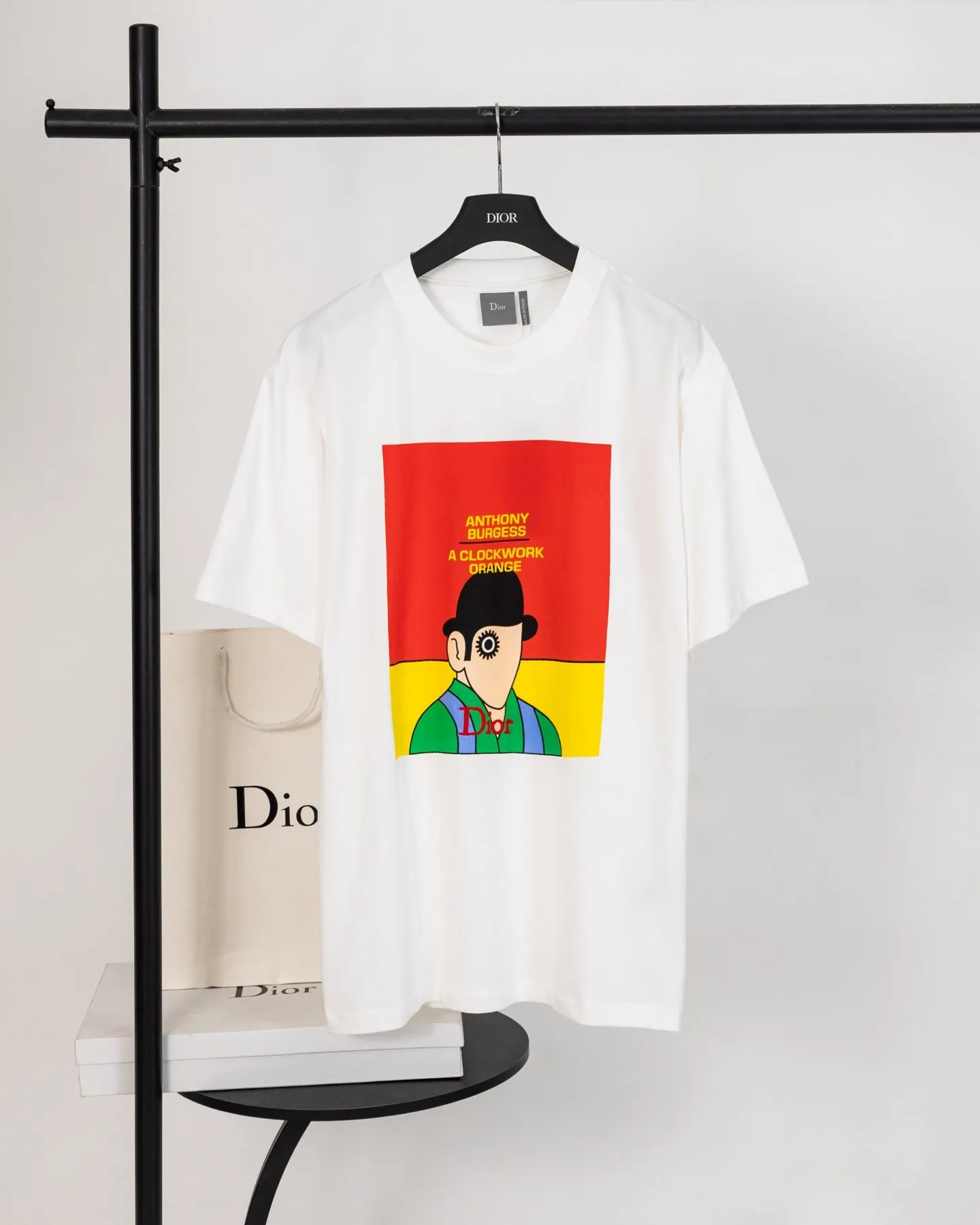 DIOR White Letter Embroidery Short Sleeve T-Shirt Casual Ver