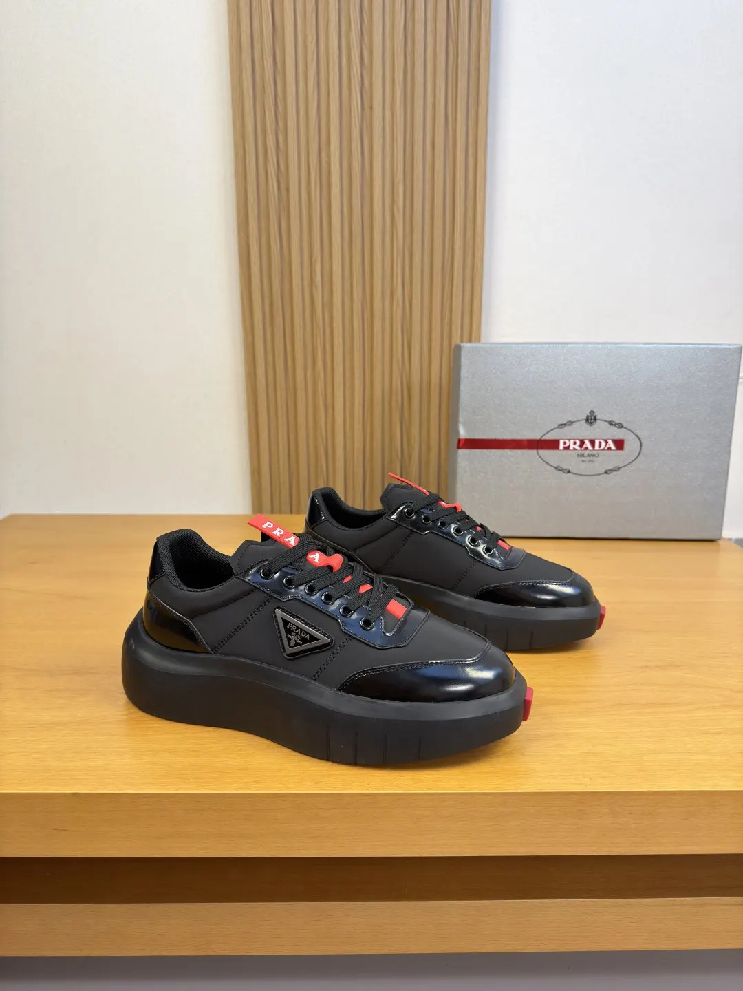 Prada Sneakers Casual Canvas Leather