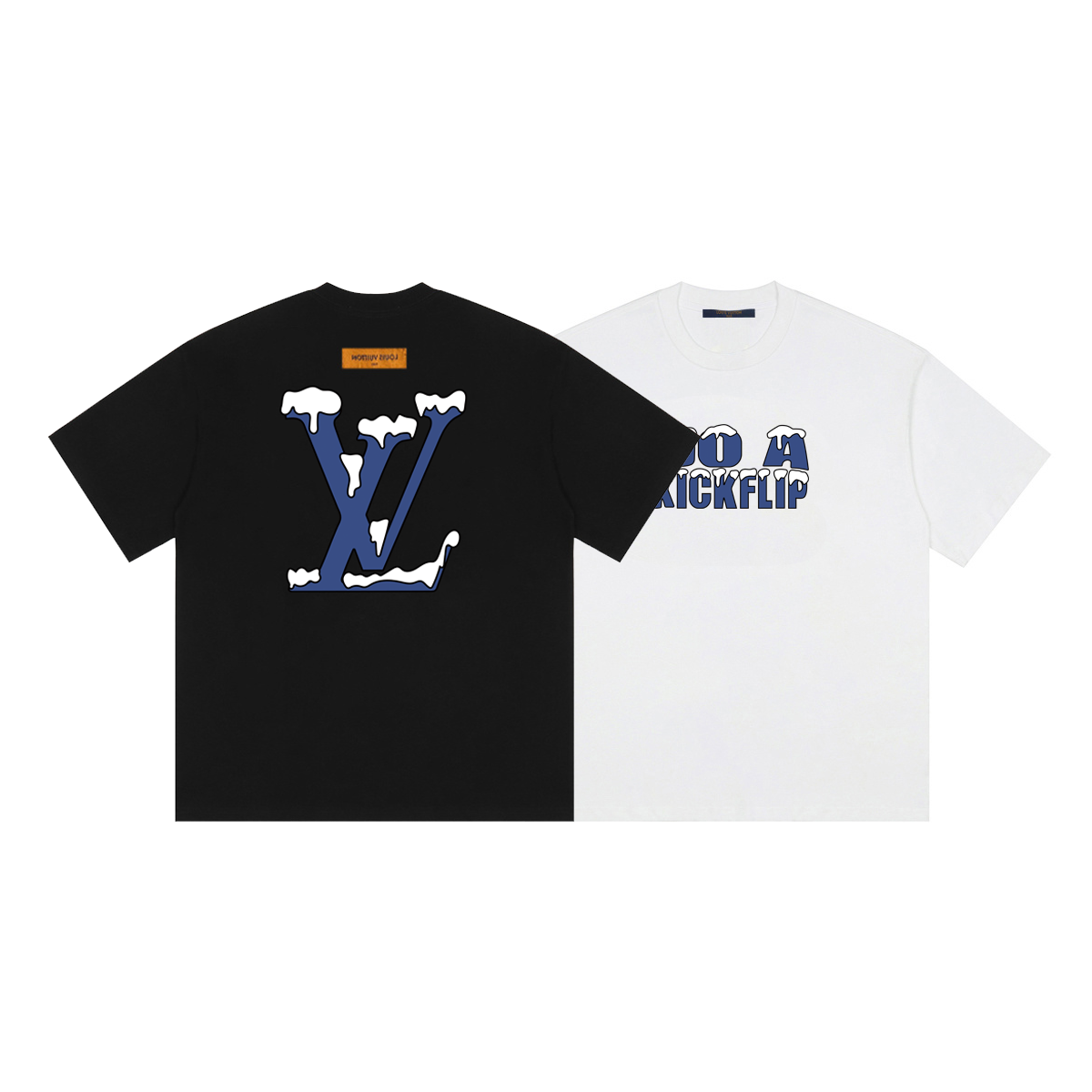 LV Print Short Sleeve T-Shirt Casual Versatile Style