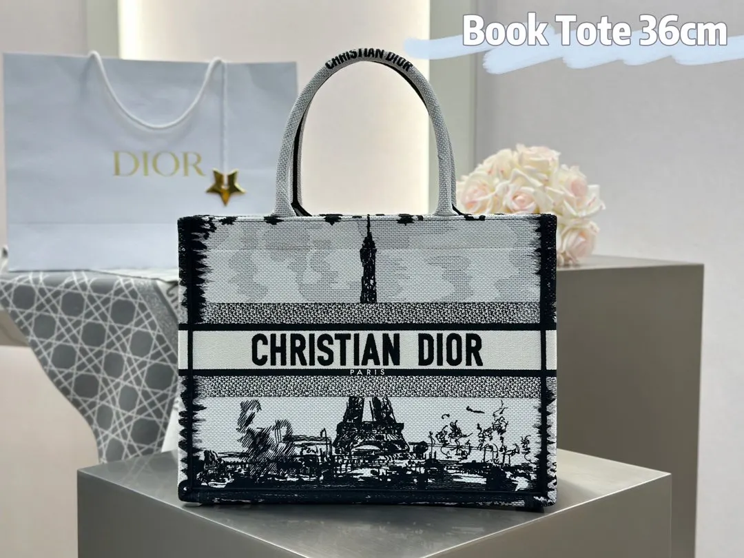 白色 白色巴黎铁塔中号 巴黎铁塔 图案细腻的刺繡復古精致 托特包 大容量托特款