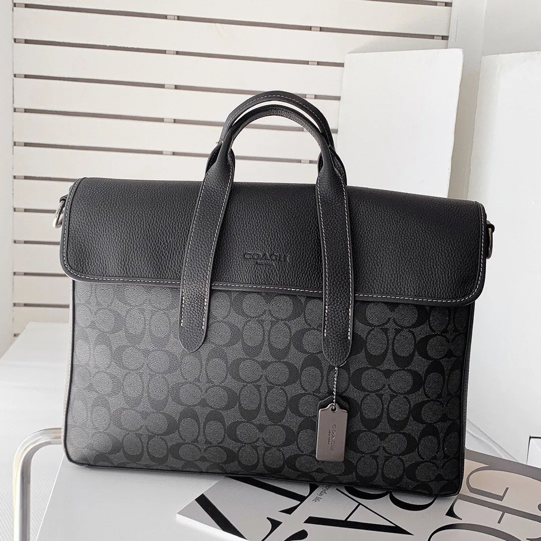 Monogram Briefcase Business Commuter Leather