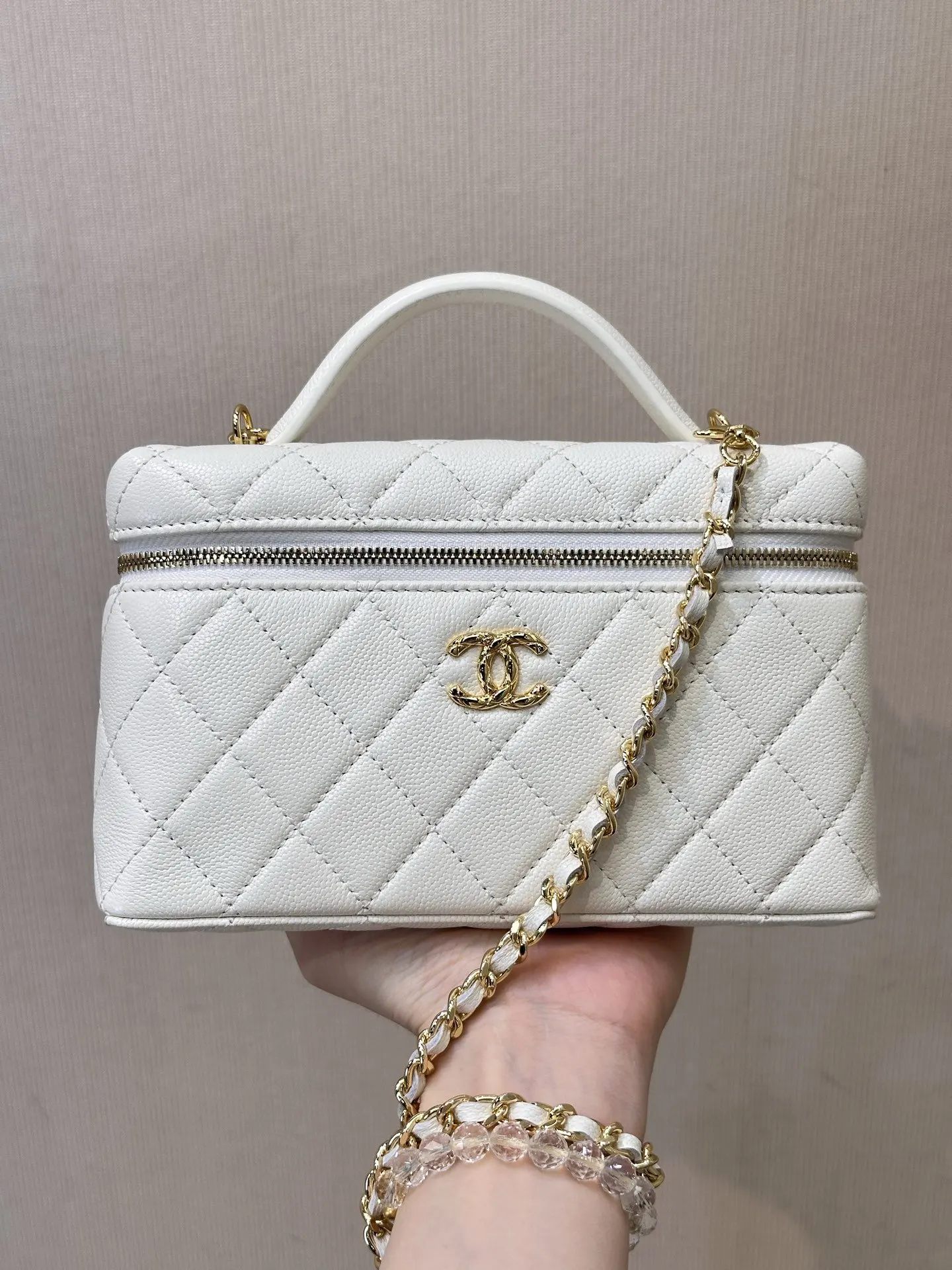 CHANEL 牛皮鏈條包 單肩斜挎