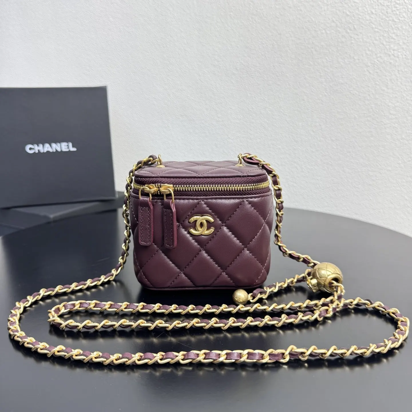 CHANEL 紅色 酒紅 羊皮 鏈條包 精致鏈條款