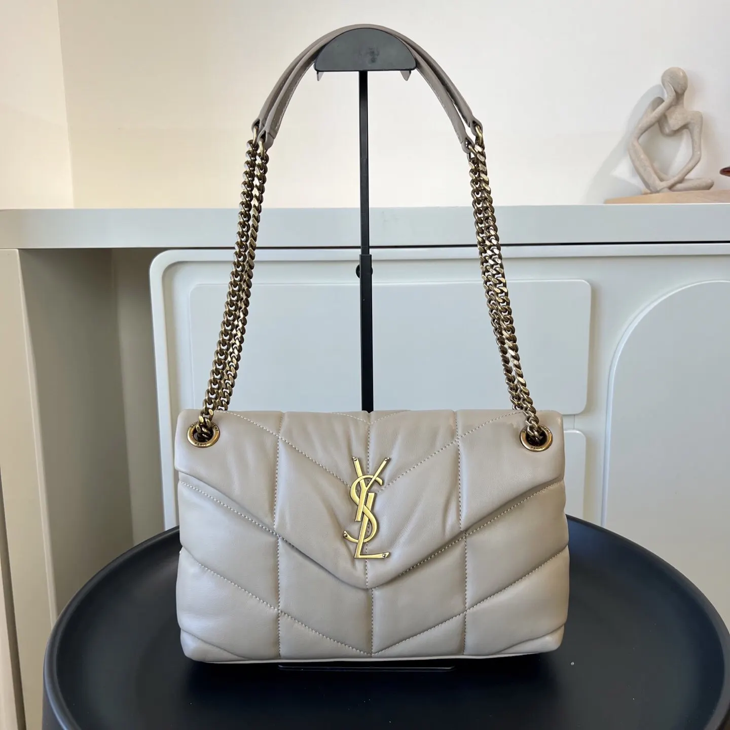 YSL 銀色 羊皮 鏈條包 精致鏈條款