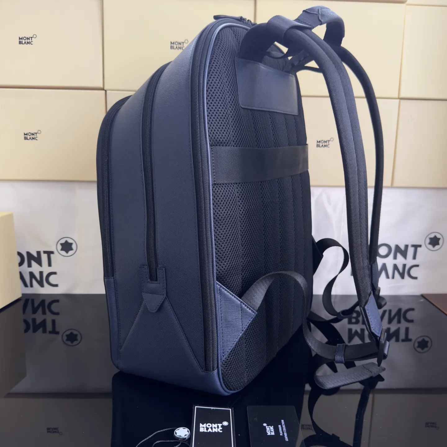 Blue Backpack Leather