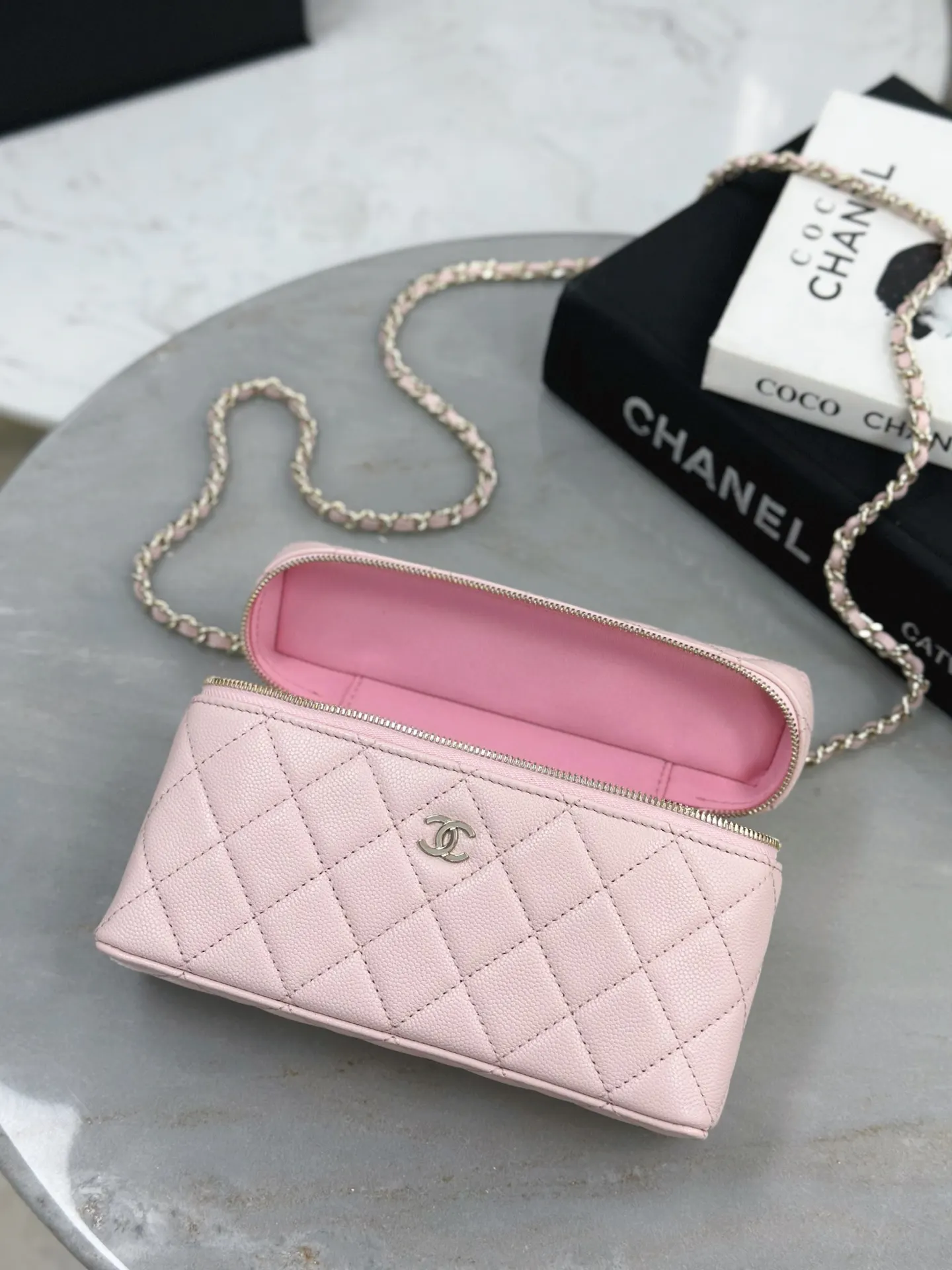 Chanel 19 Pink Leather Handbag