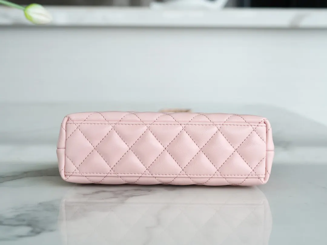 CHANEL 黑色 粉色 羊皮 手提包 通勤手提款