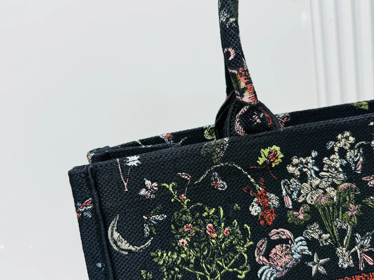 Dior Book Tote 黑色花纹托特包 横版购物袋