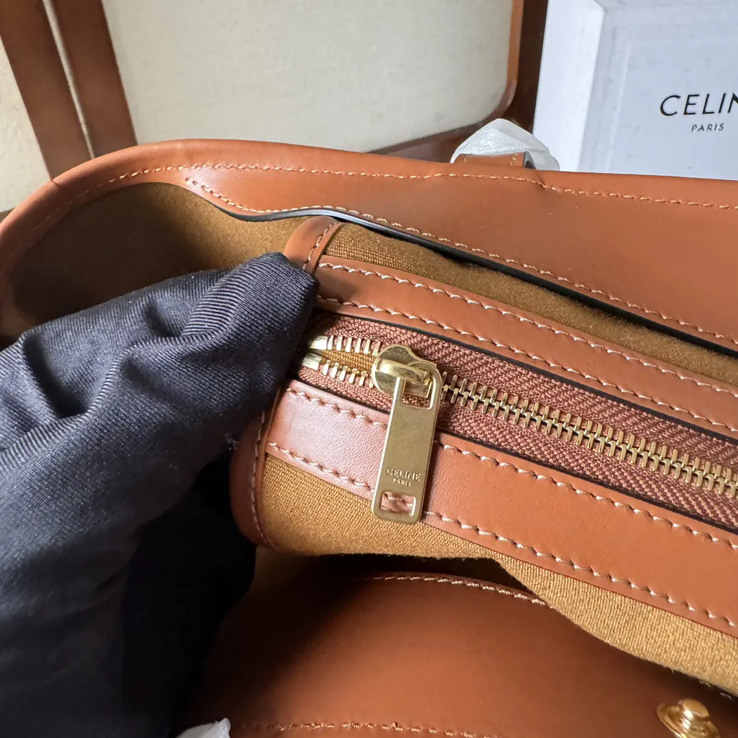 Gold Monogram Tote Bag Leather