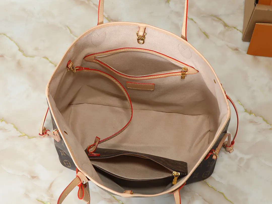 LV Neverfull 牛皮 收納包 旅行收納款