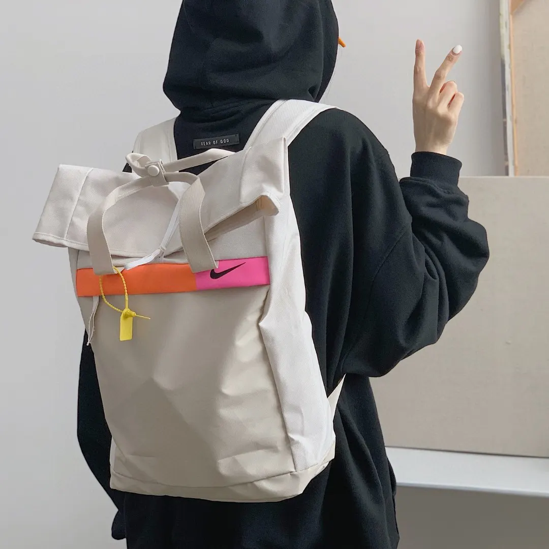 拼色 Nike纯色卷口手拎包学生书包男女同款 雙肩包 实用雙肩款