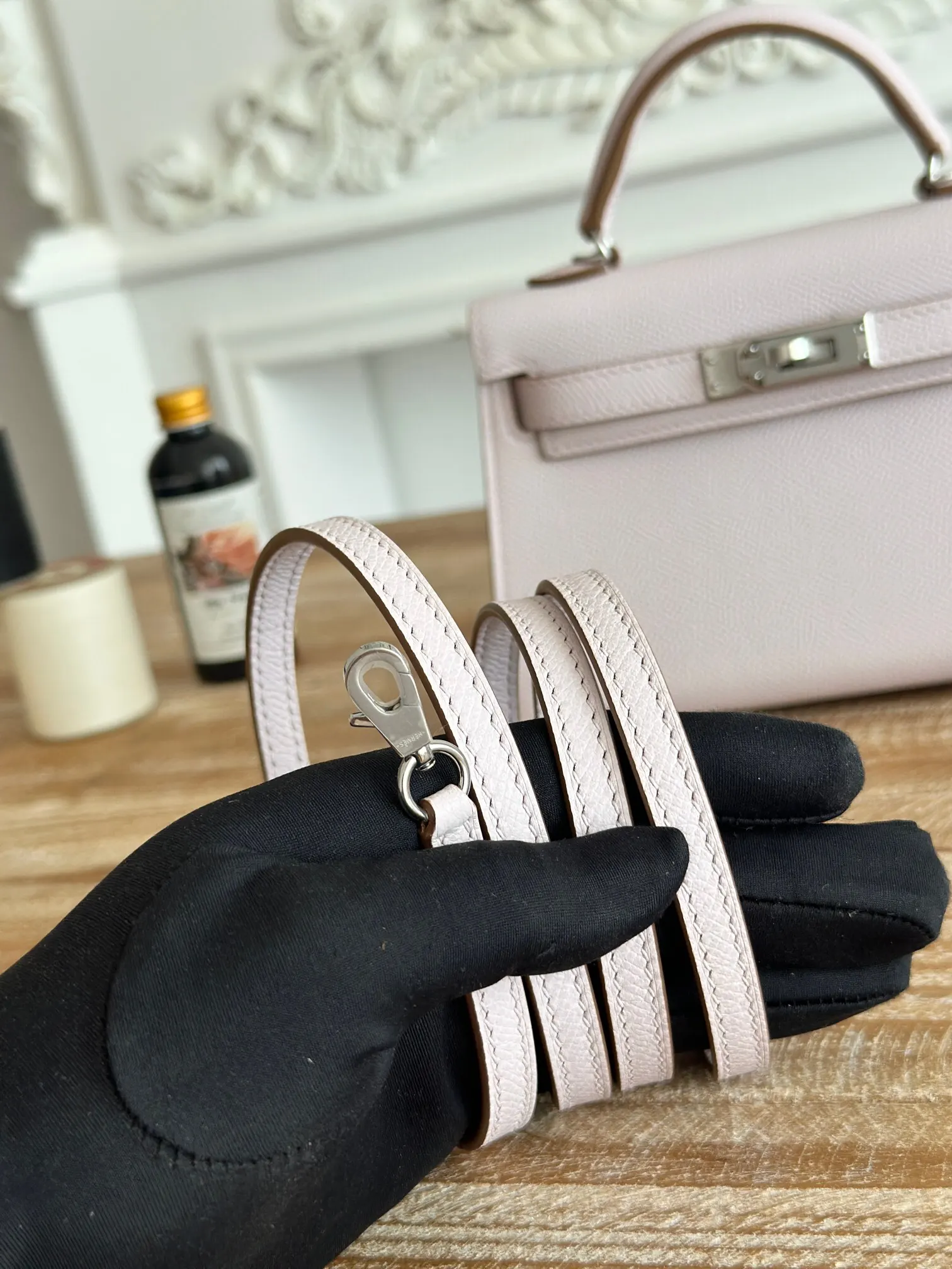 Hermès Kelly 梦幻粉紫 Epsom掌纹牛皮 斜挎包 19cm
