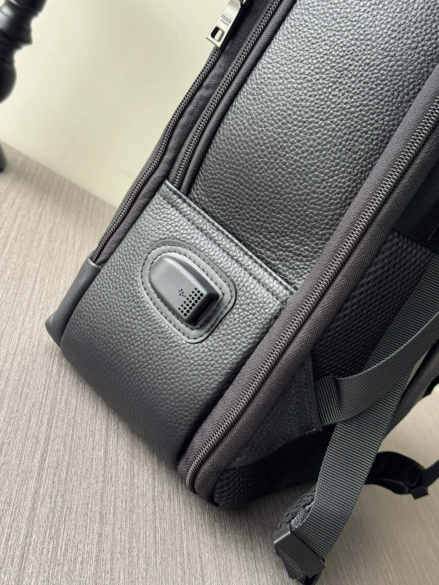 Prada Black Suitcase Travel Lightweight Leather