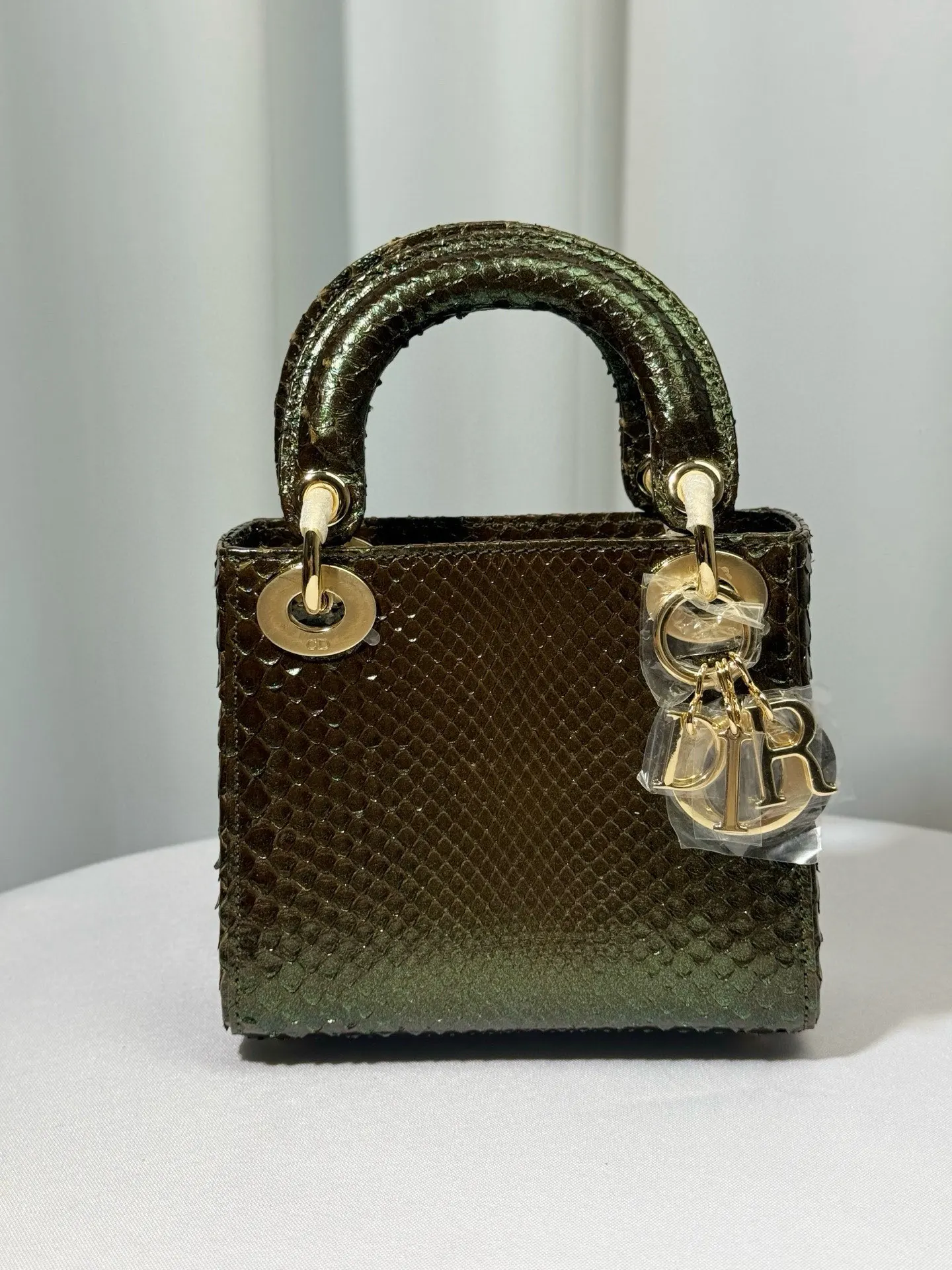 Dior Lady Dior Brown Wool Handbag
