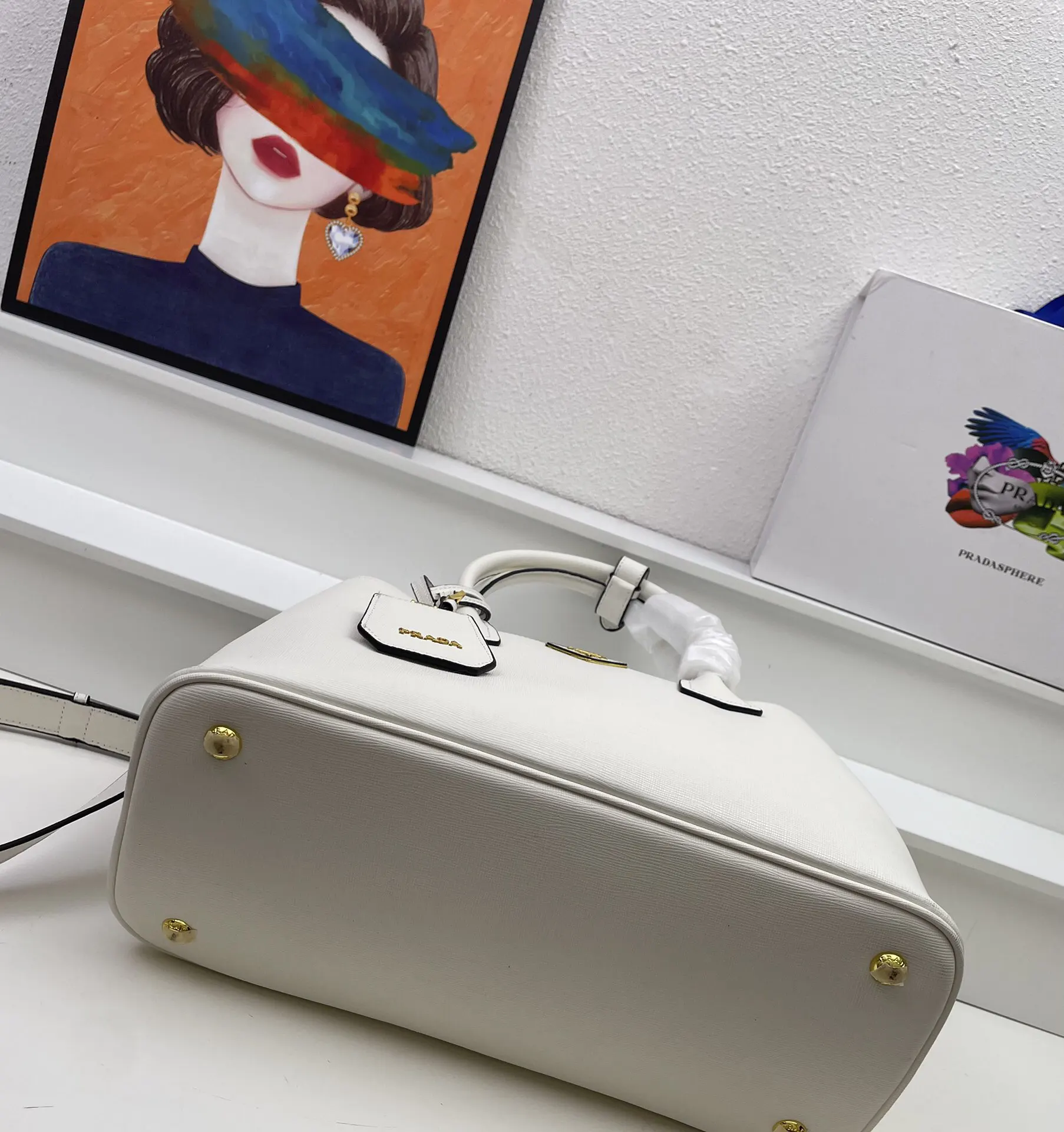 Prada Saffiano 十字纹牛皮 购物袋 輕便实用 托特包