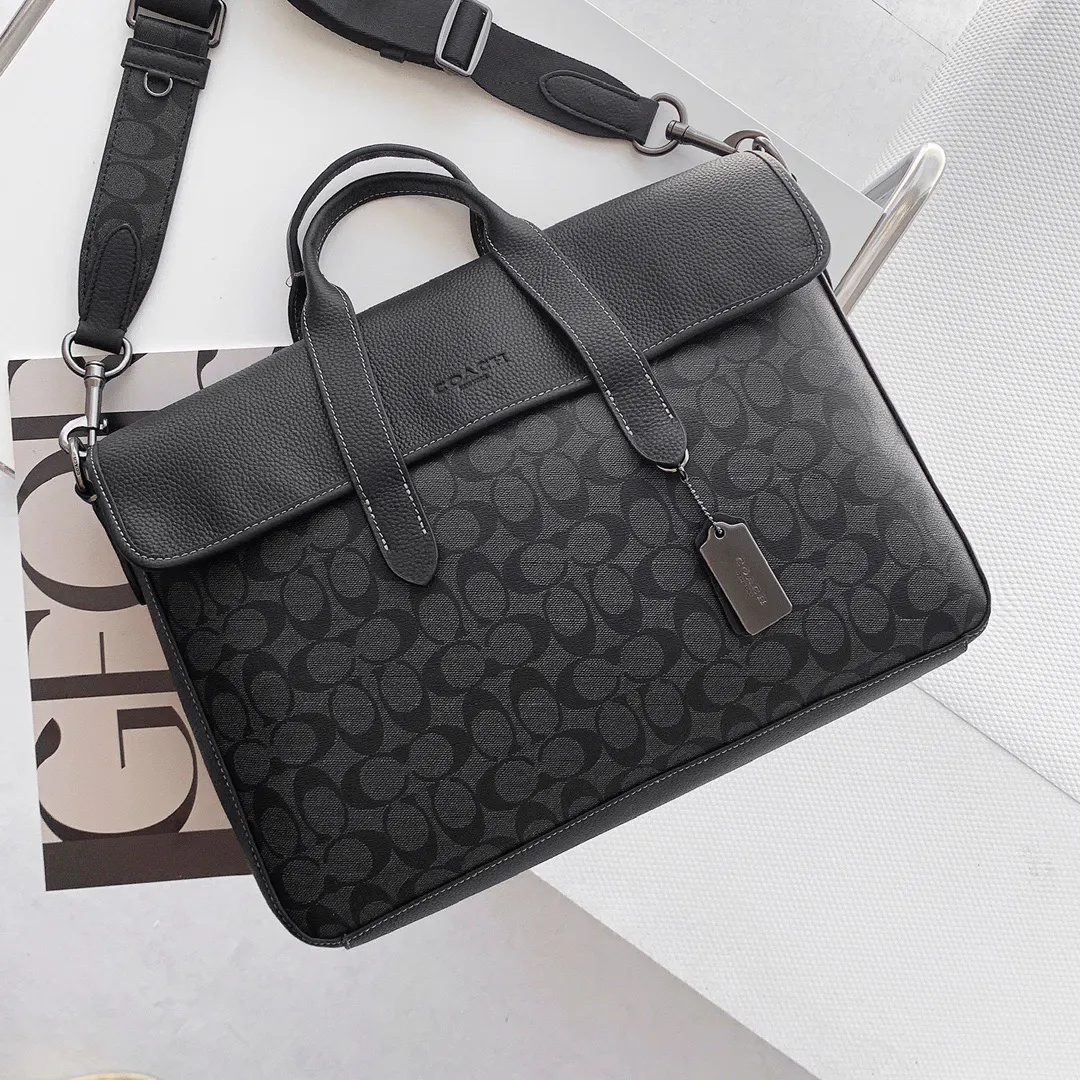 Monogram Briefcase Business Commuter Leather