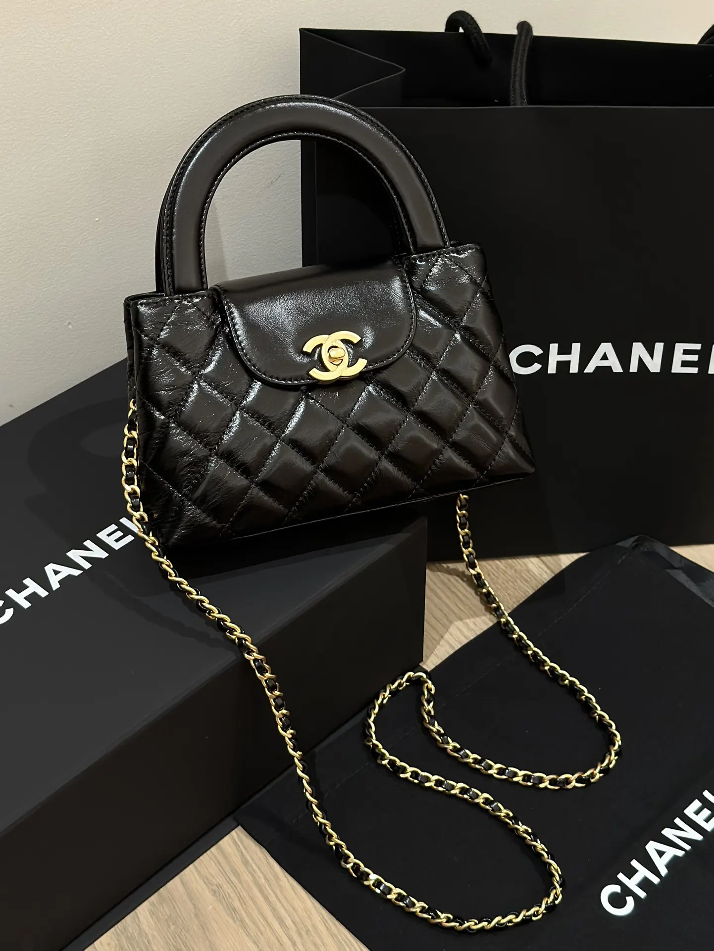 Chanel 小牛皮Kelly手柄包 手提斜挎 手提包