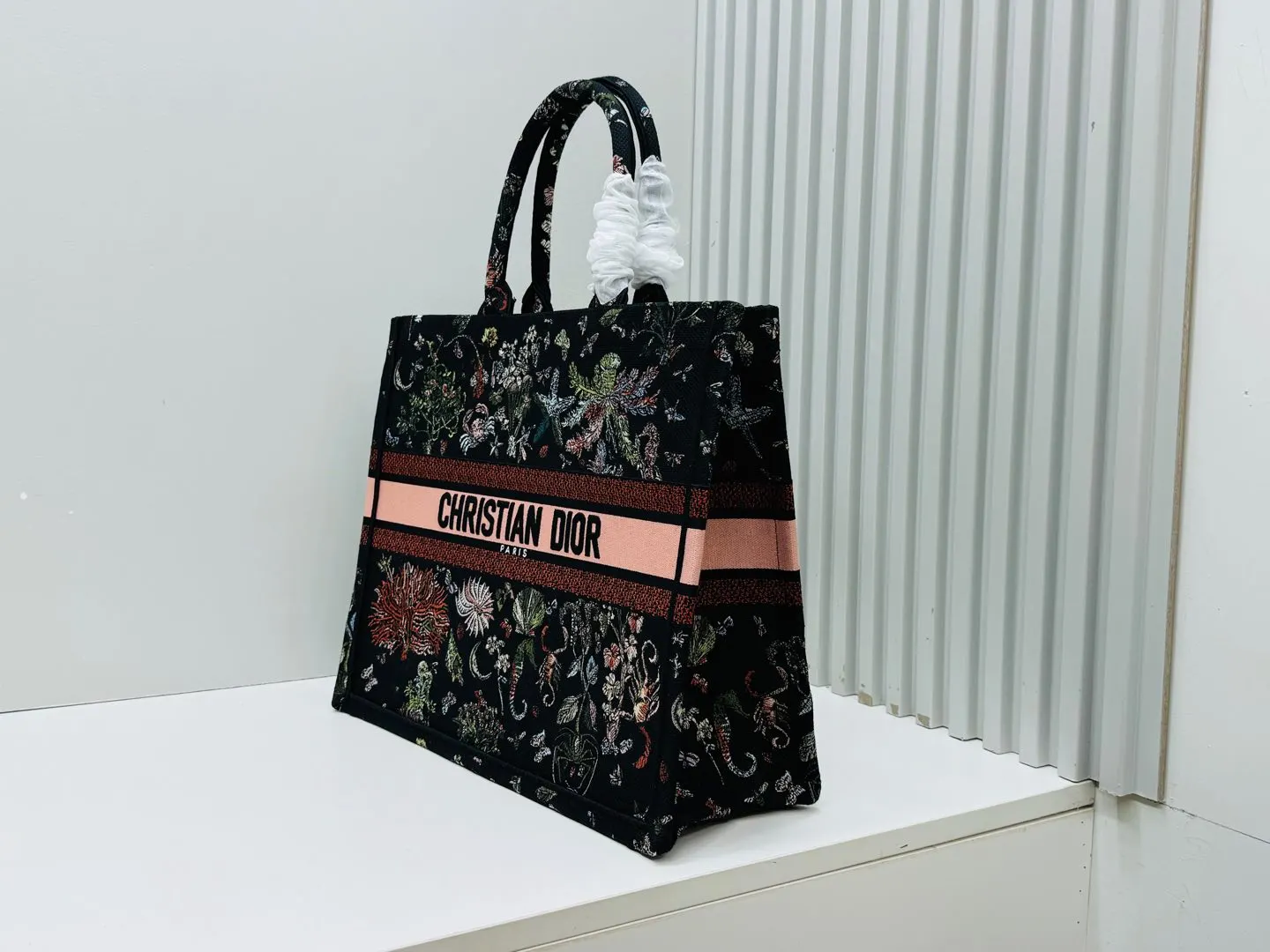 Dior Book Tote 黑色花纹托特包 横版购物袋