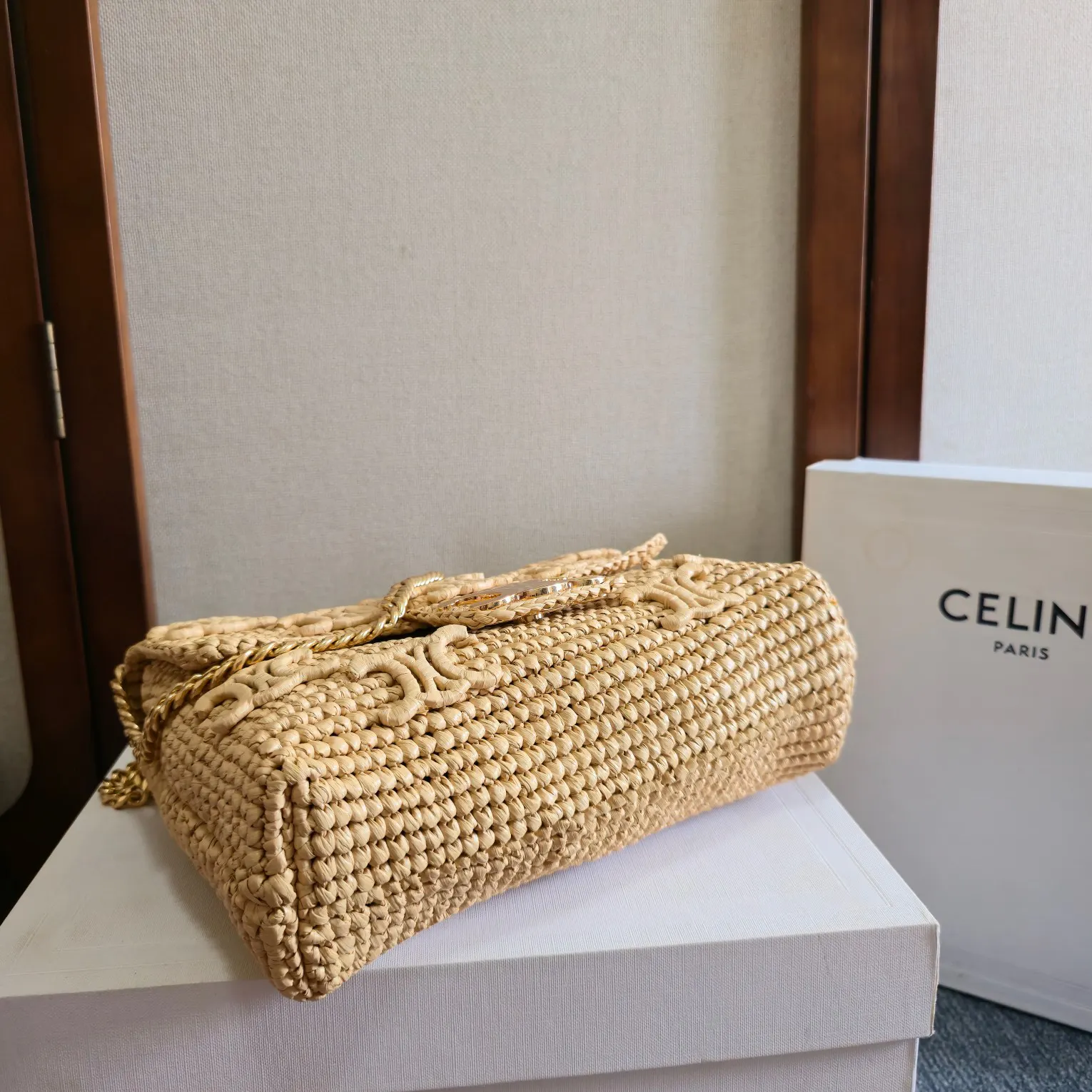 Celine Triomphe 金色 羊皮 鏈條包 精致鏈條款
