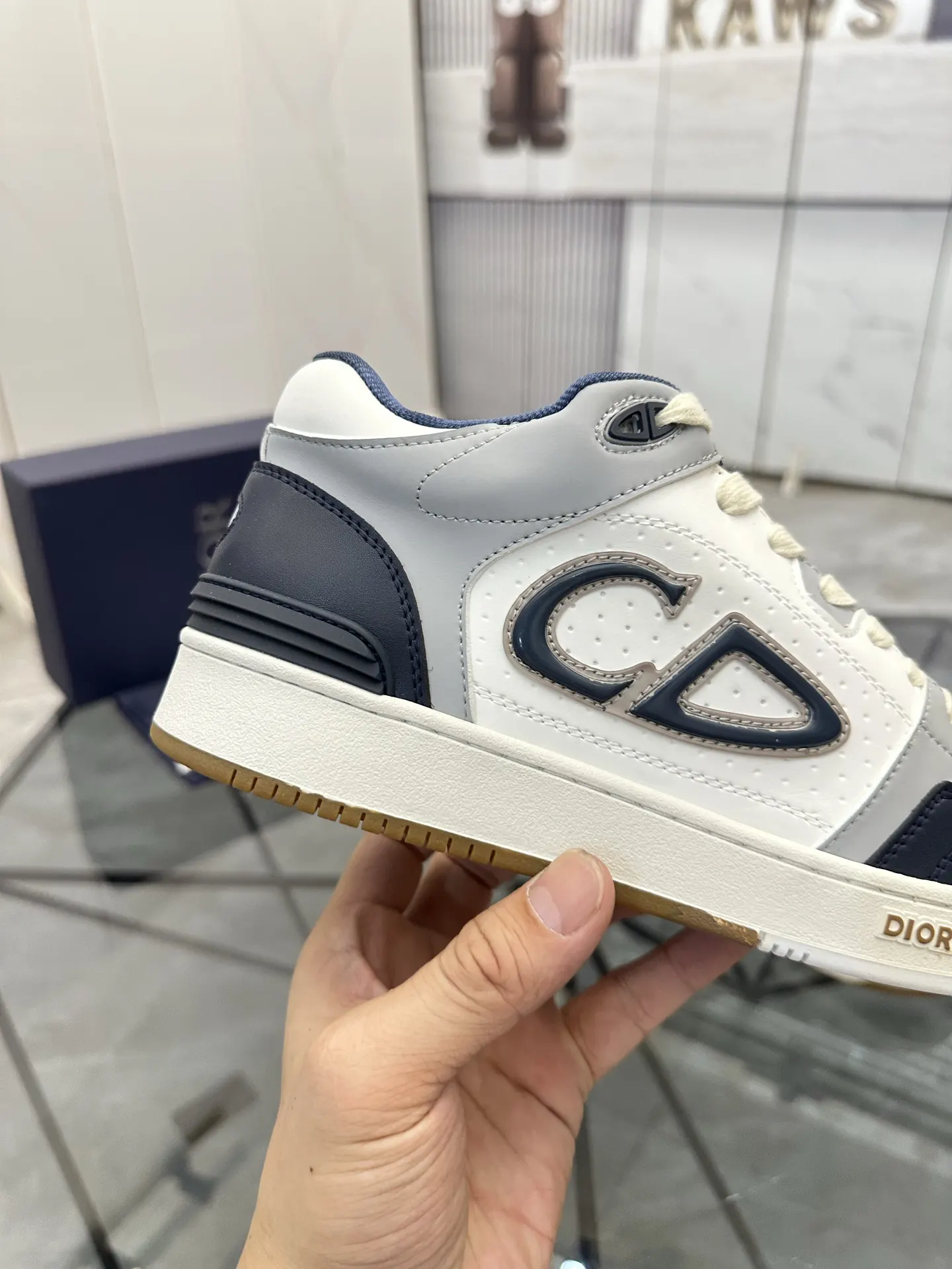 Dior B57 米蓝拼色牛皮休闲鞋 低帮
