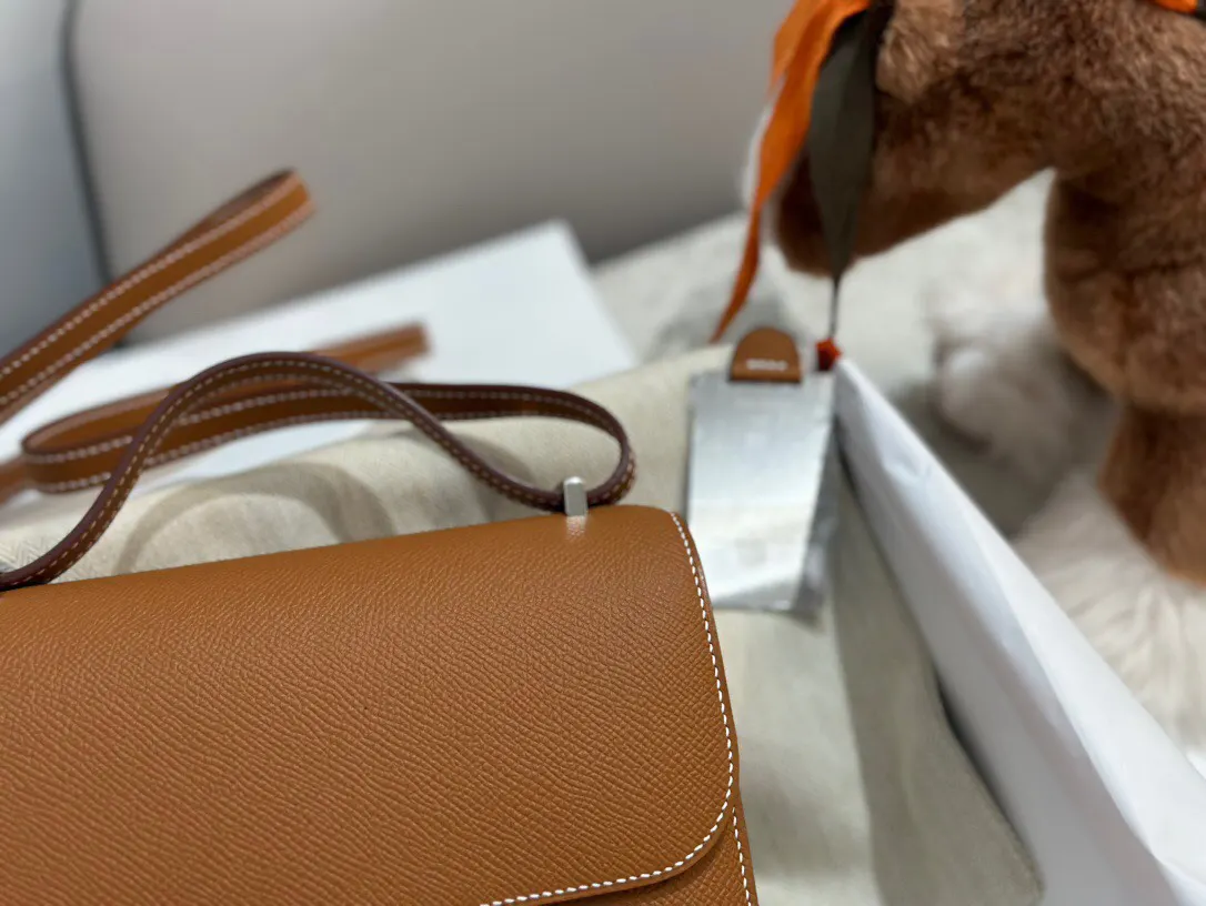 Hermès Constance 棕色 Epsom掌纹牛皮 斜挎包 19cm
