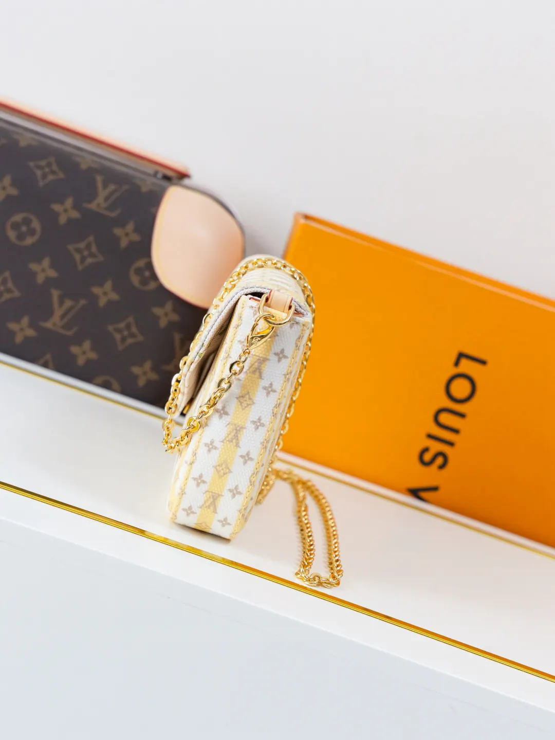 Louis Vuitton Gold Chain Bag Canvas