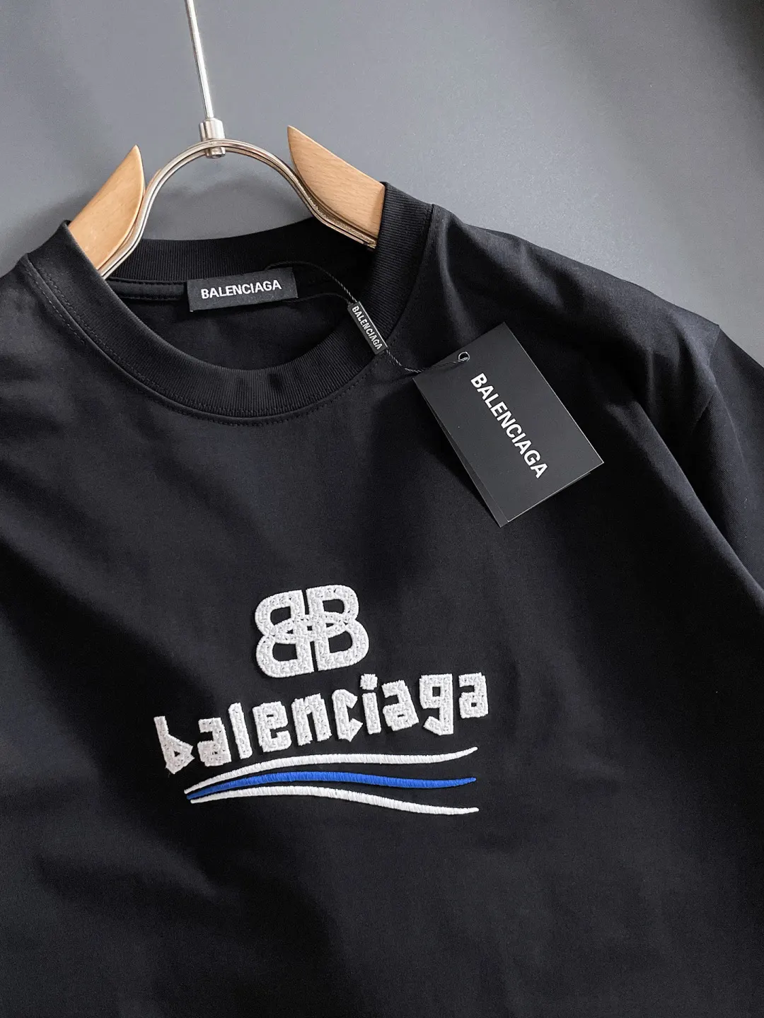 Balenciaga 黑色 纯棉 Logo 短袖T恤