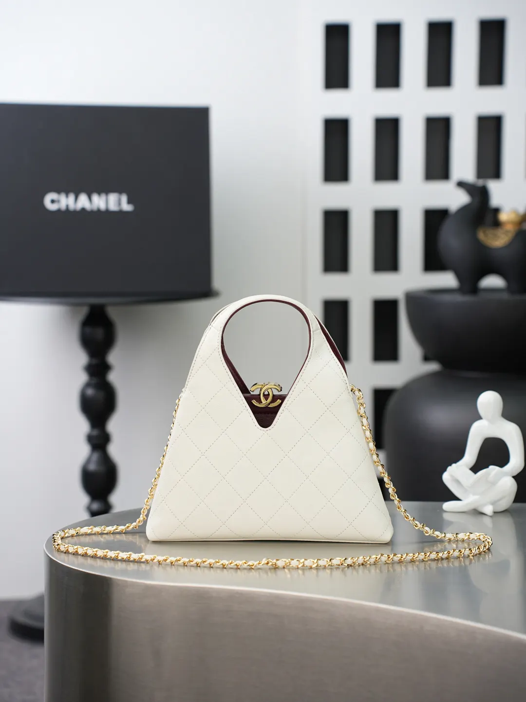 White Chain Bag Premium Leather
