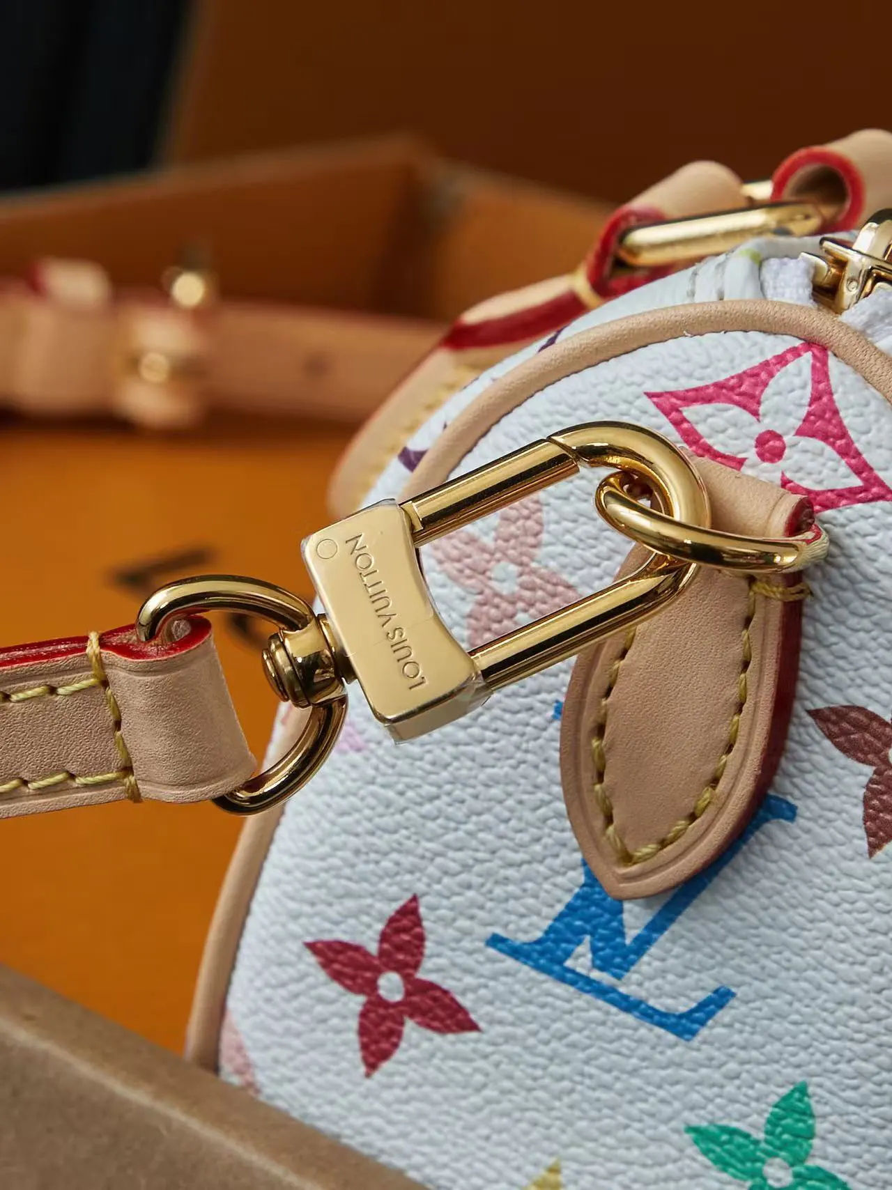 LV 白色彩色老花Speedy手袋 彩绘款 | ORBUYBAG 嵐奢包