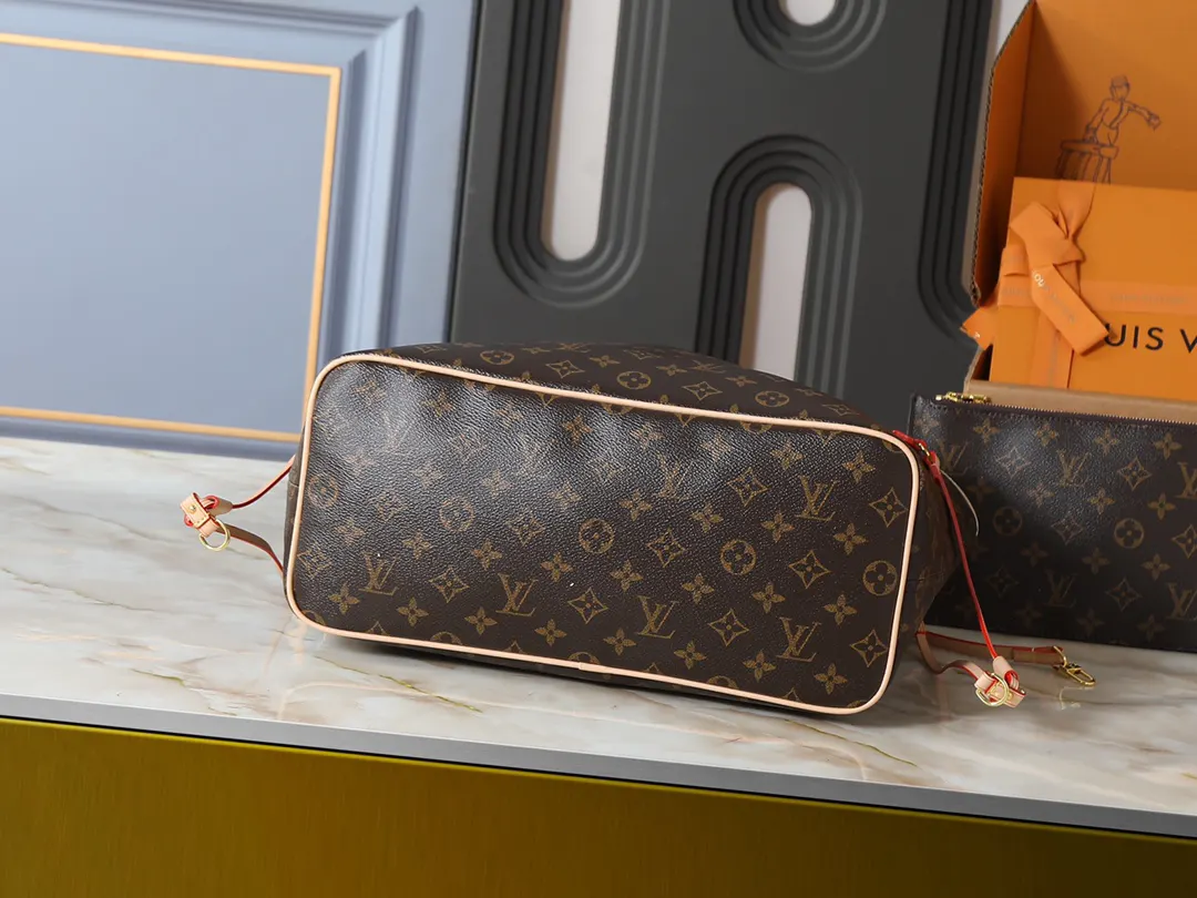 LV Neverfull 牛皮 收納包 旅行收納款