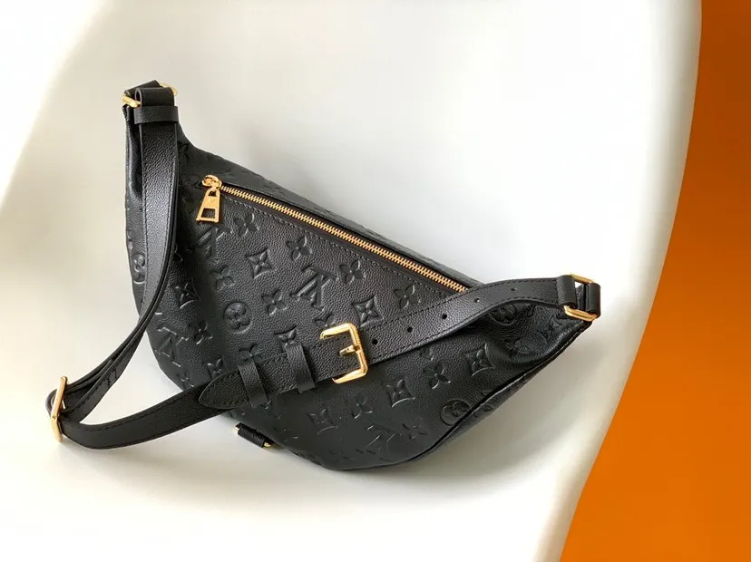 Louis Vuitton Black White Belt Bag Casual Leather