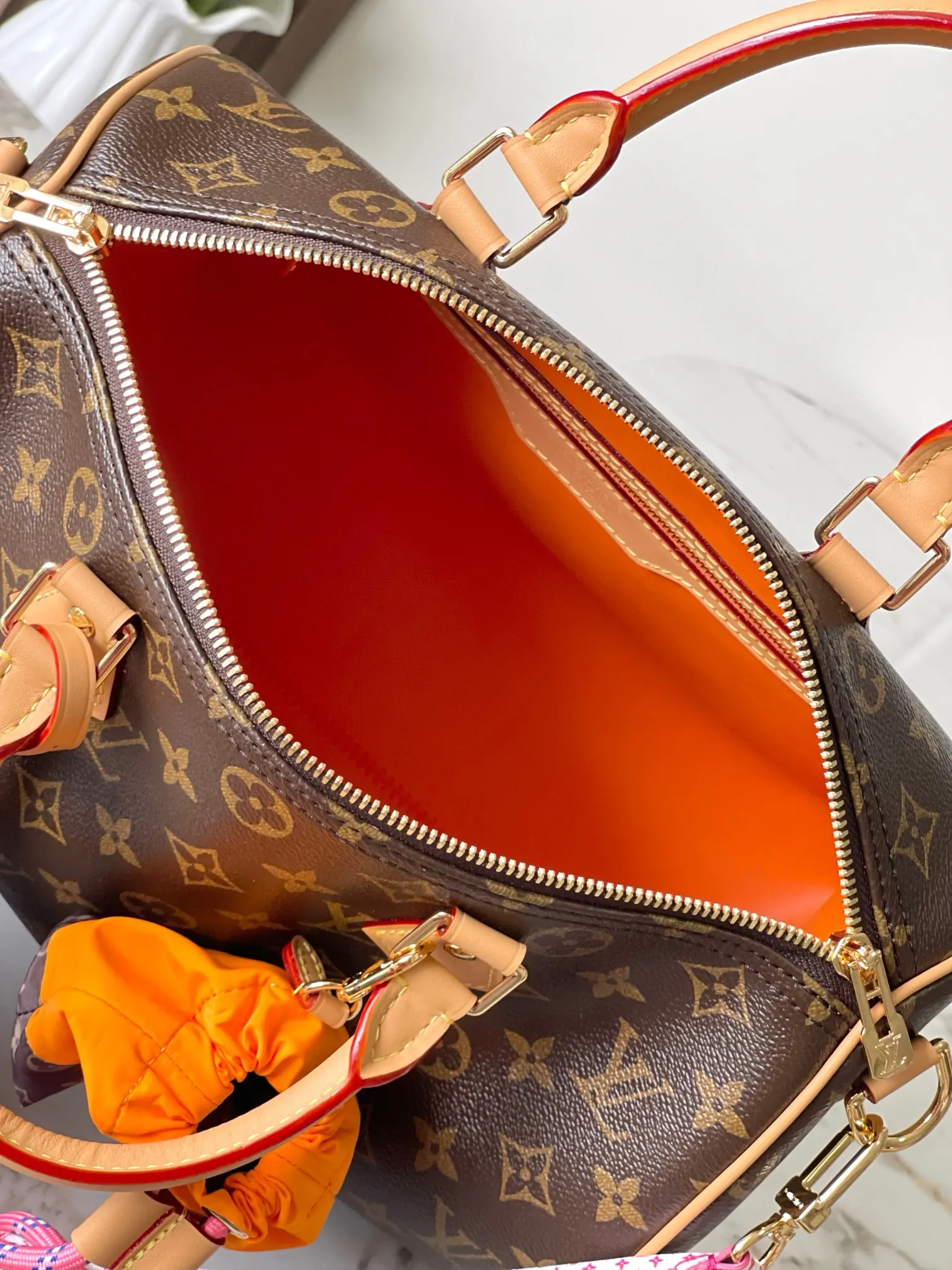 Louis Vuitton Speedy 老花手提斜背包