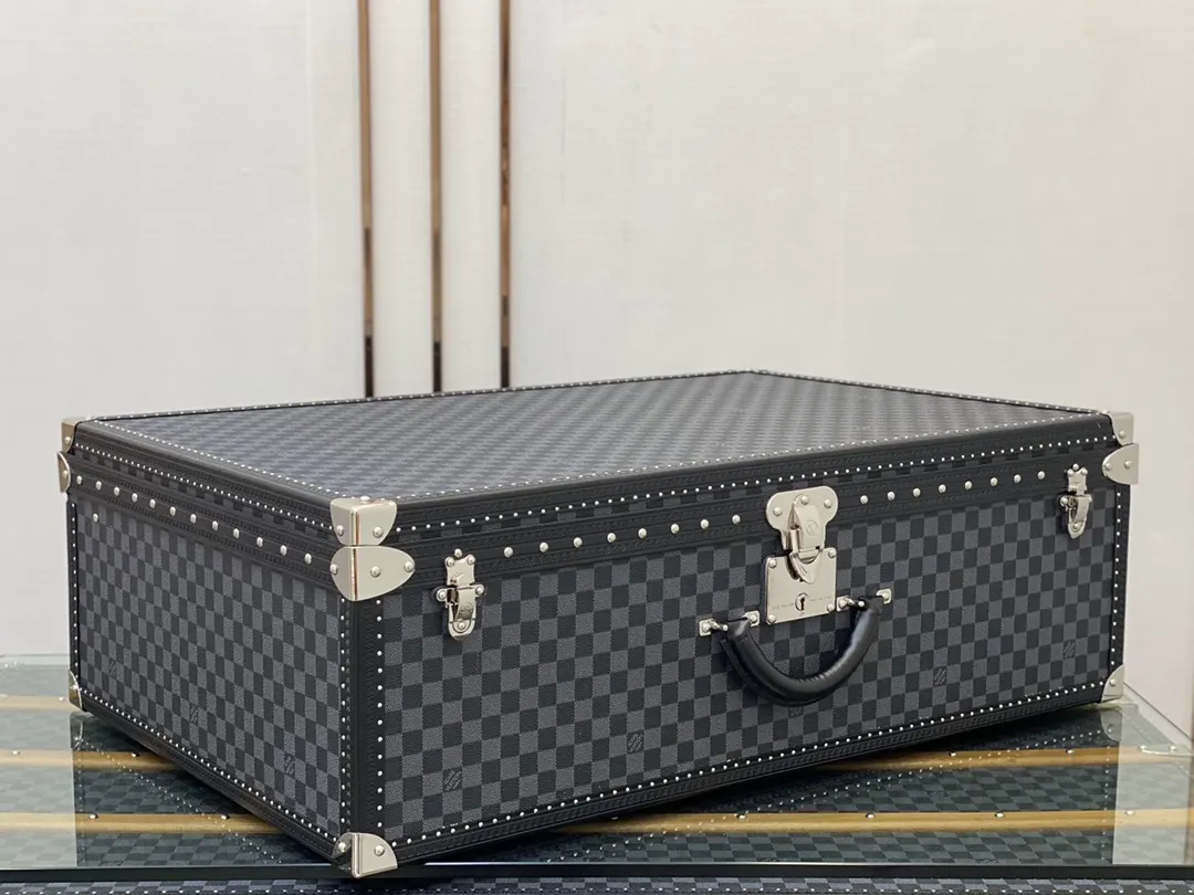 LV 金色 帆布 硬箱 纯铜五金 硬箱 著名的Alz 行李箱 旅行拉杆款 輕便出行款