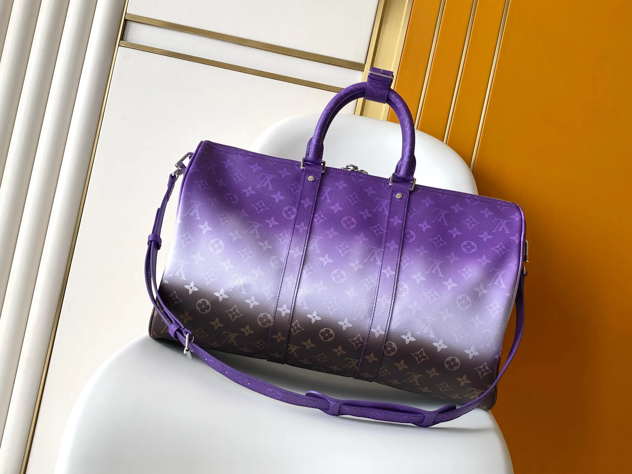 Keepall 紅色 銀色 帆布 旅行袋 大容量旅行款